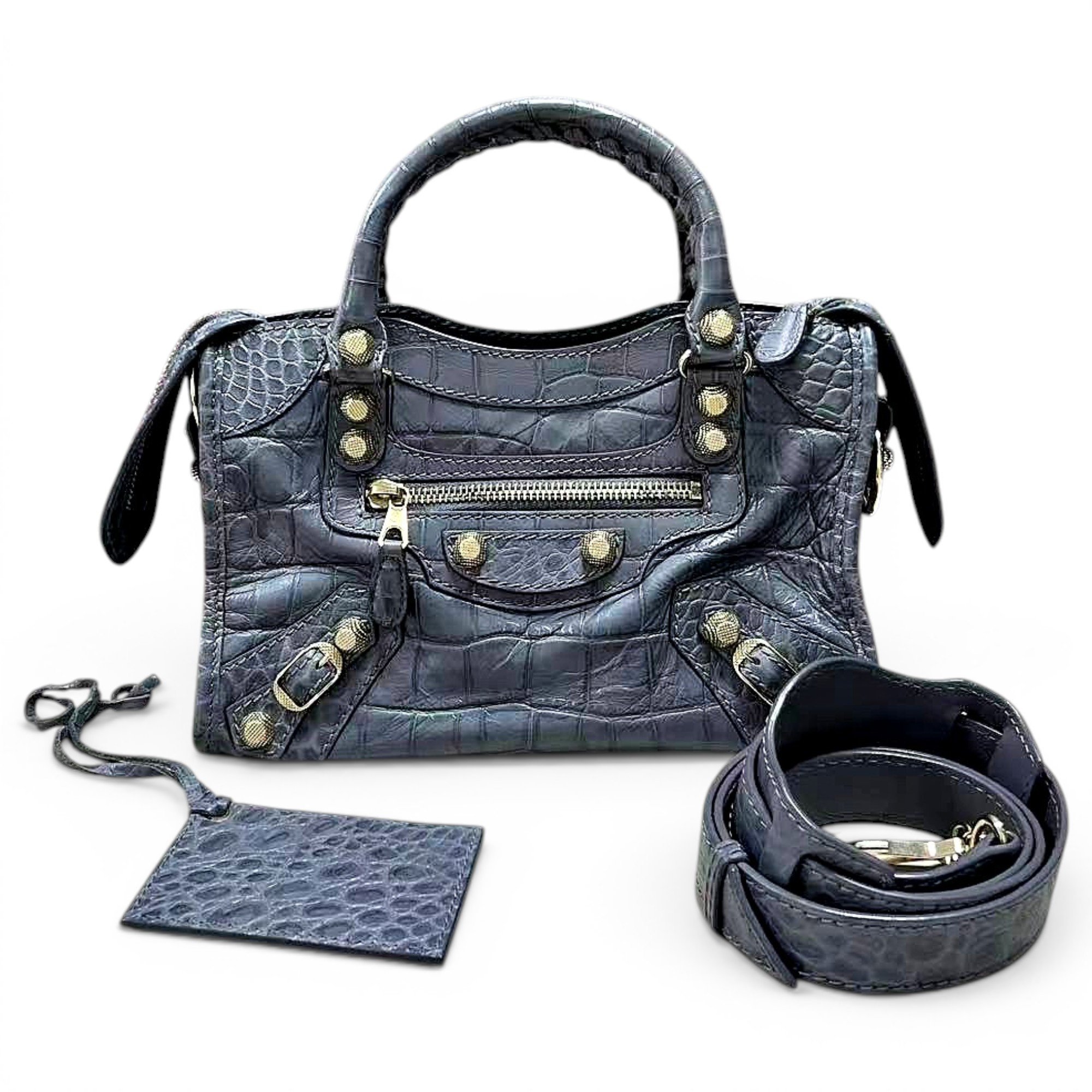 City leather handbag