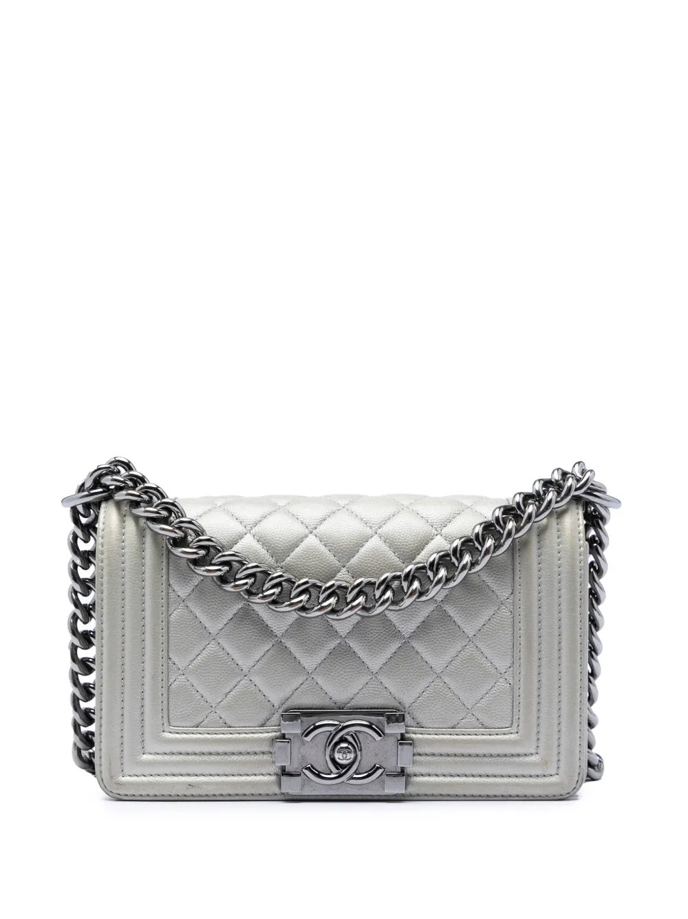 2017-2018 Small Quilted Metallic Caviar Boy Flap crossbody bag