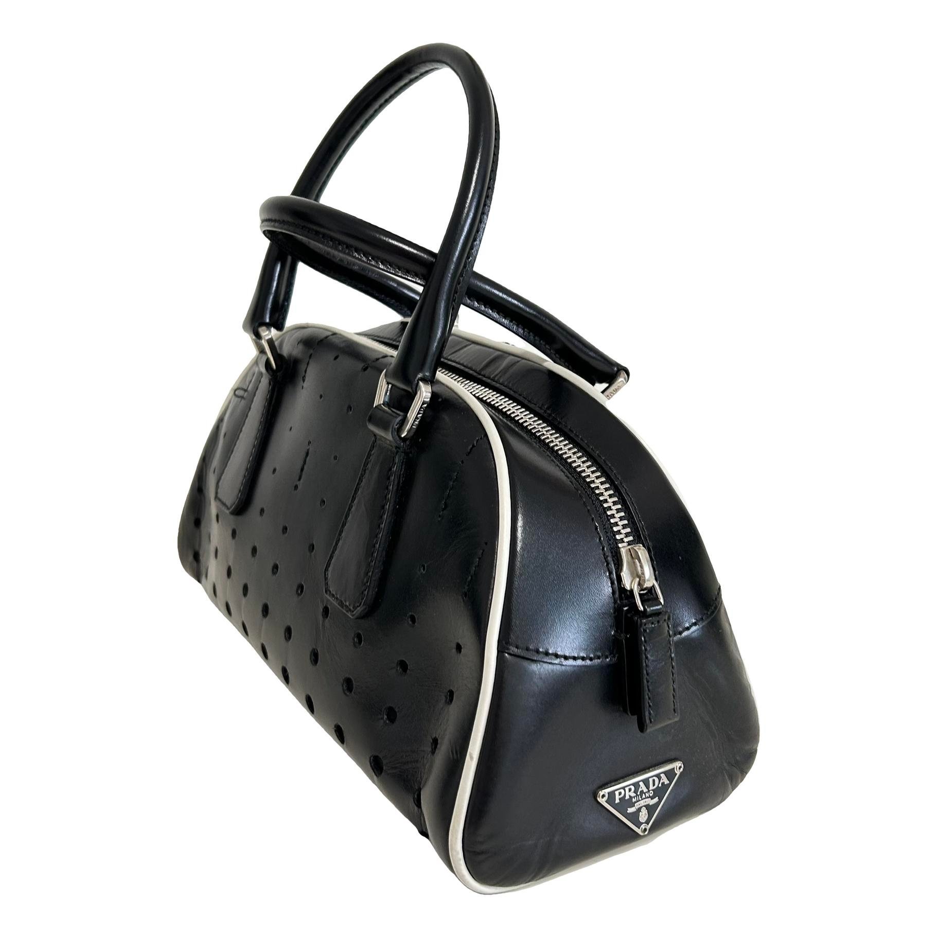 Bowling leather handbag