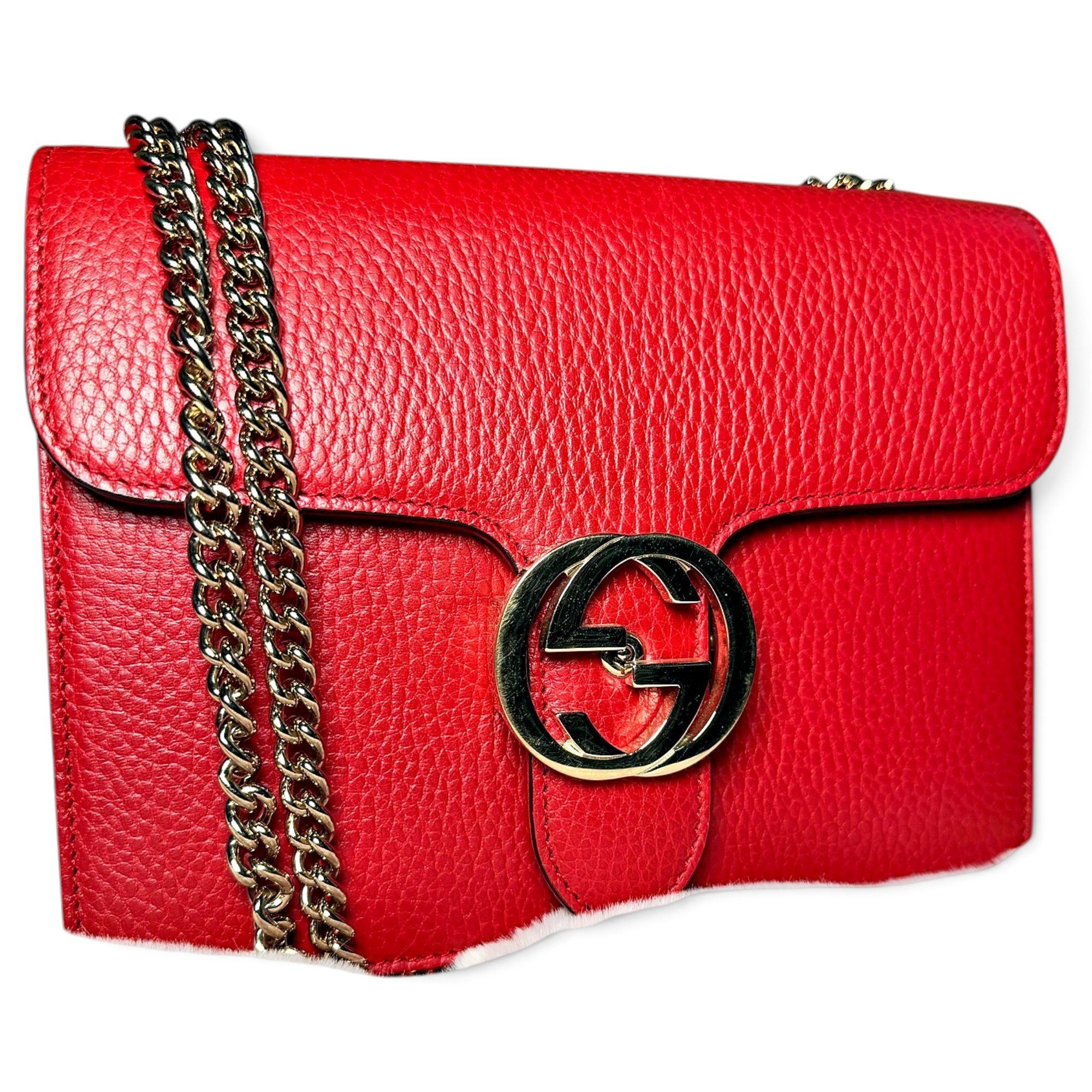 Interlocking leather handbag
