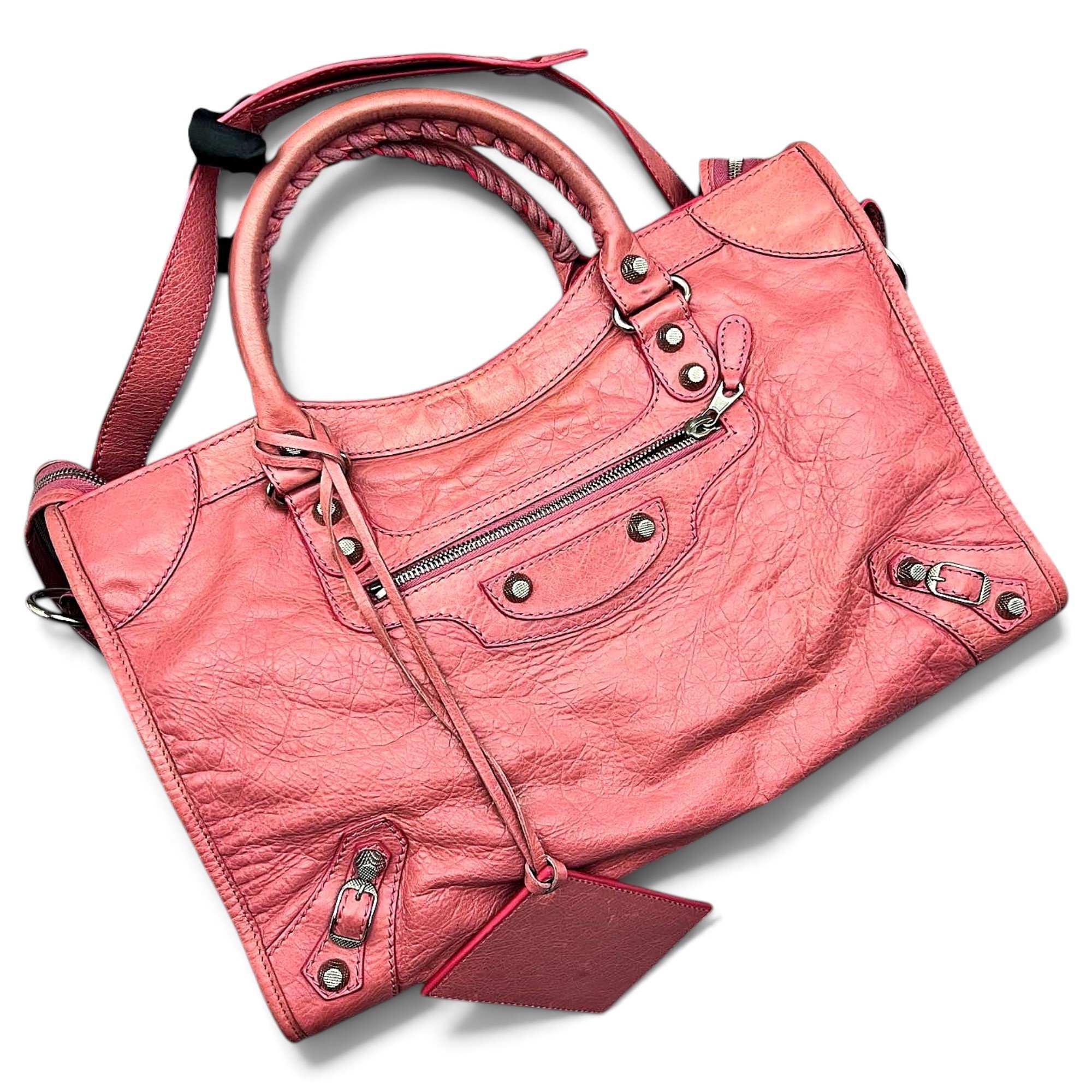 City leather handbag