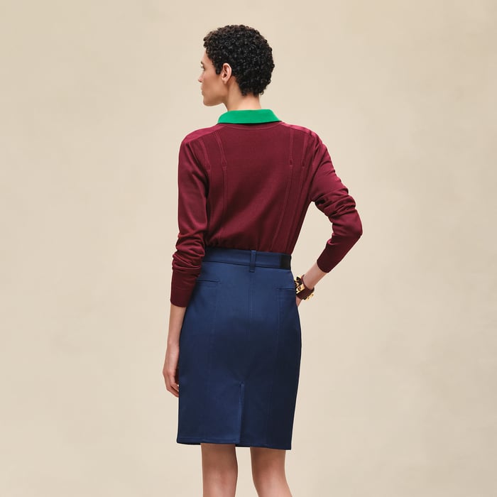 Bleu Outremer Mid-length Skirt