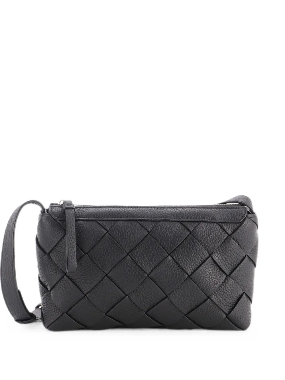 Diago Zipped Messenger Bag Maxi Intrecciato Leather crossbody bag