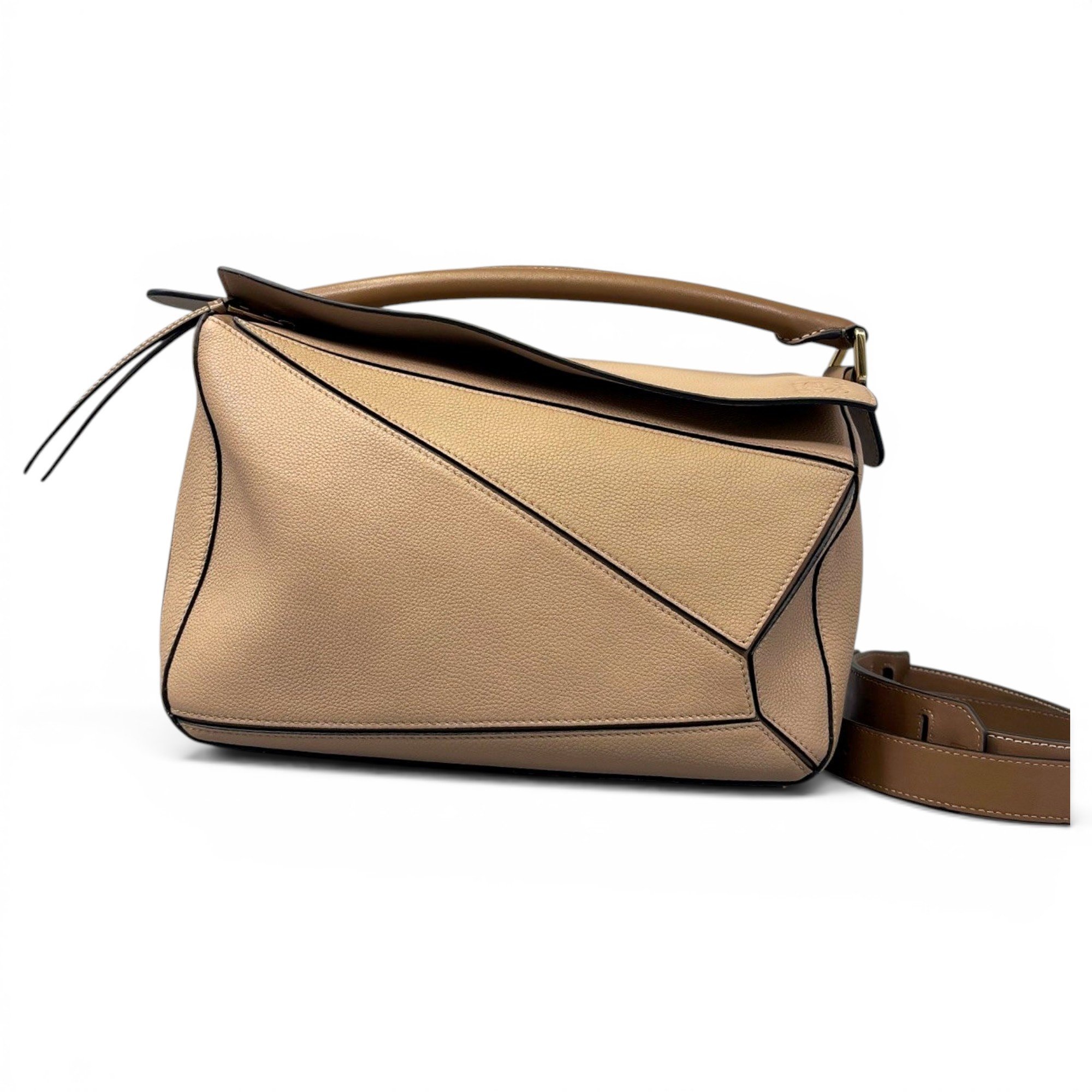 Puzzle leather handbag