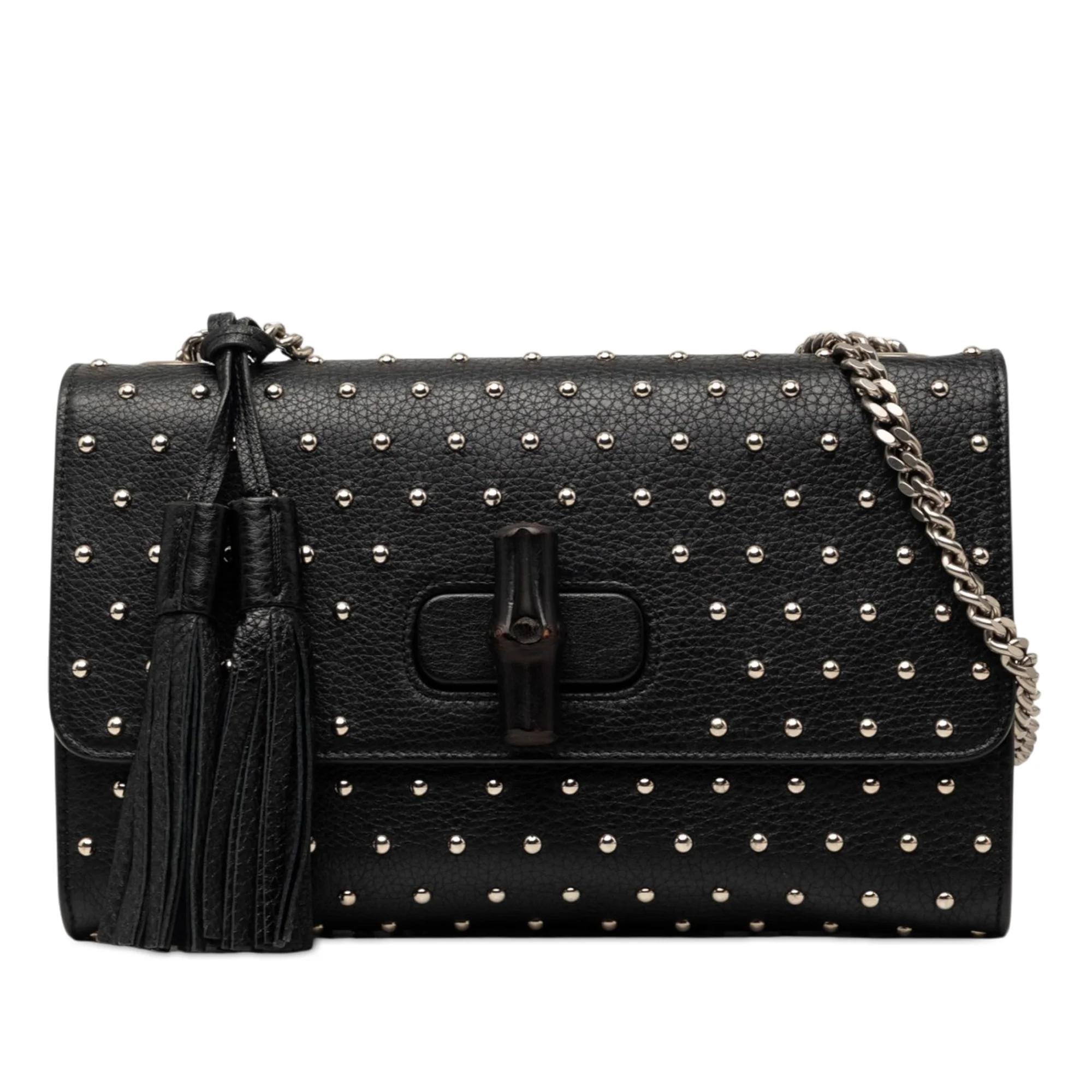 Bamboo leather crossbody bag