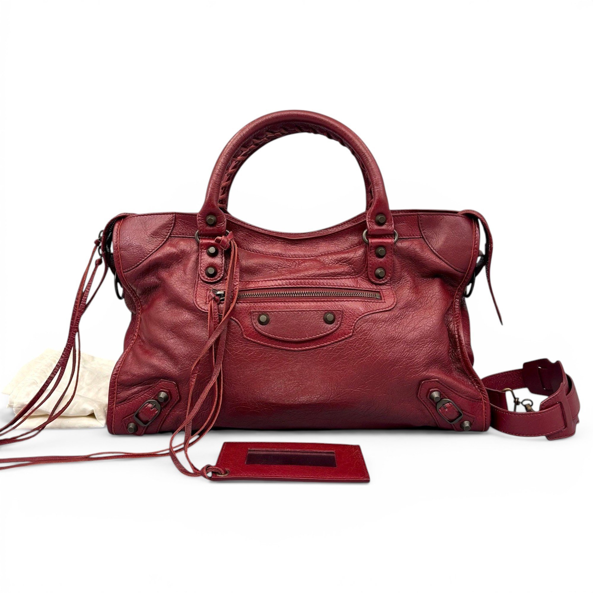 City leather handbag