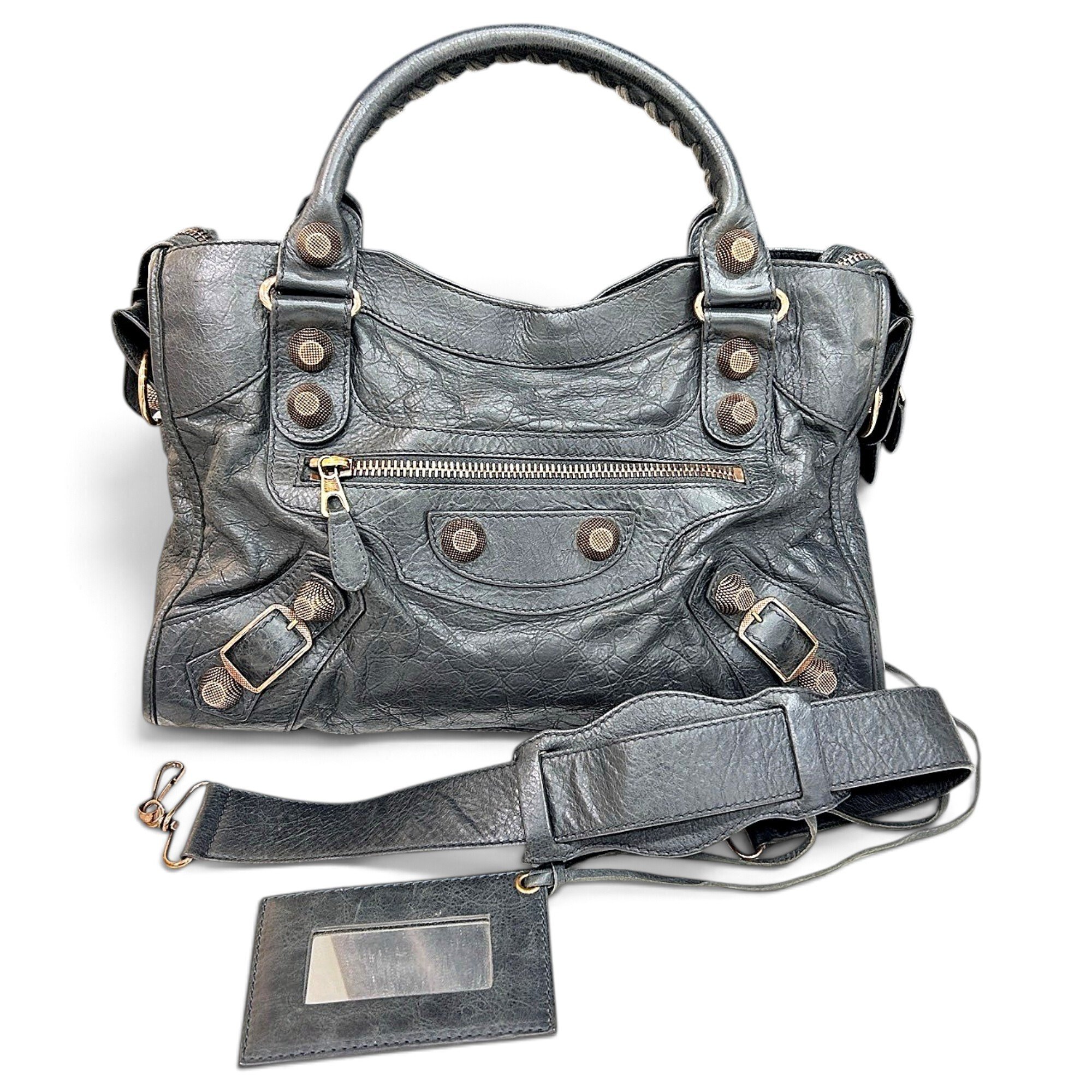 City leather handbag
