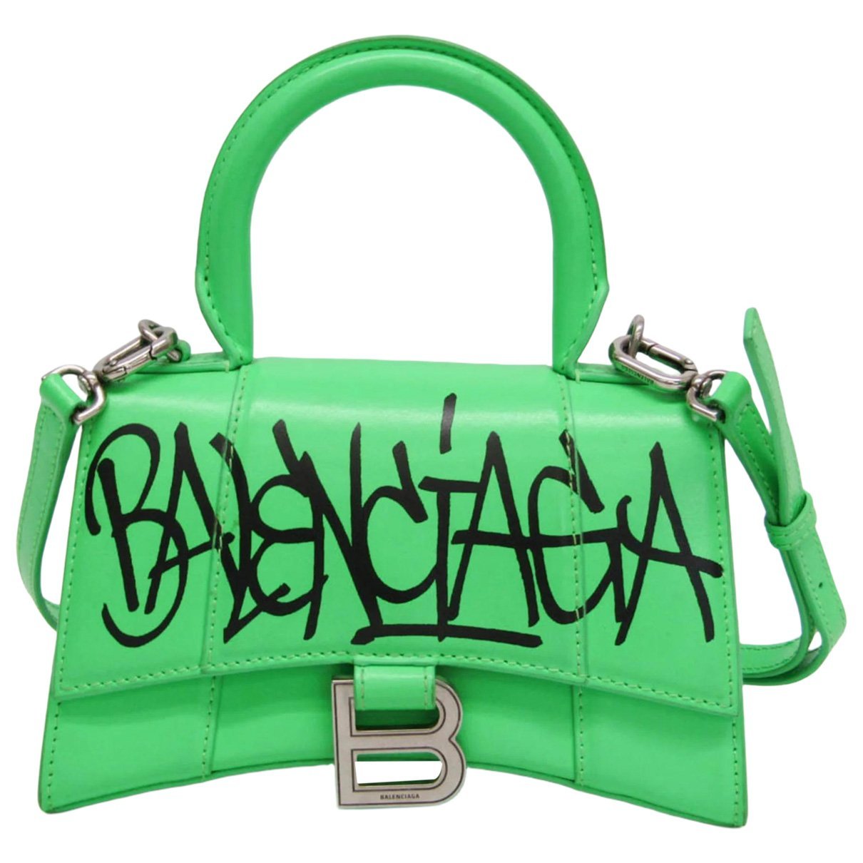 Hourglass leather handbag