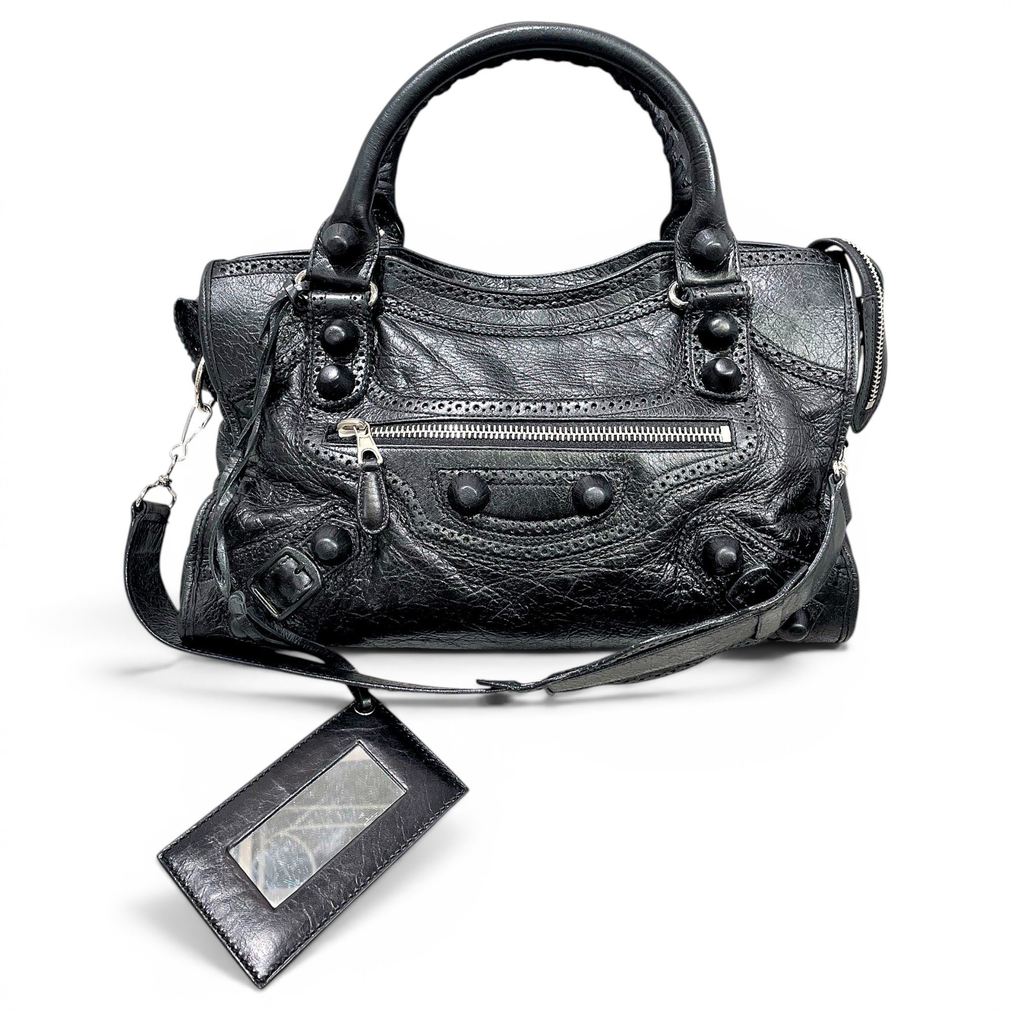 City leather handbag