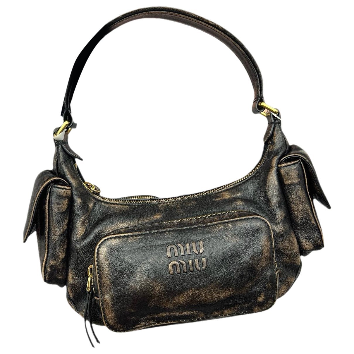 Pocket leather handbag