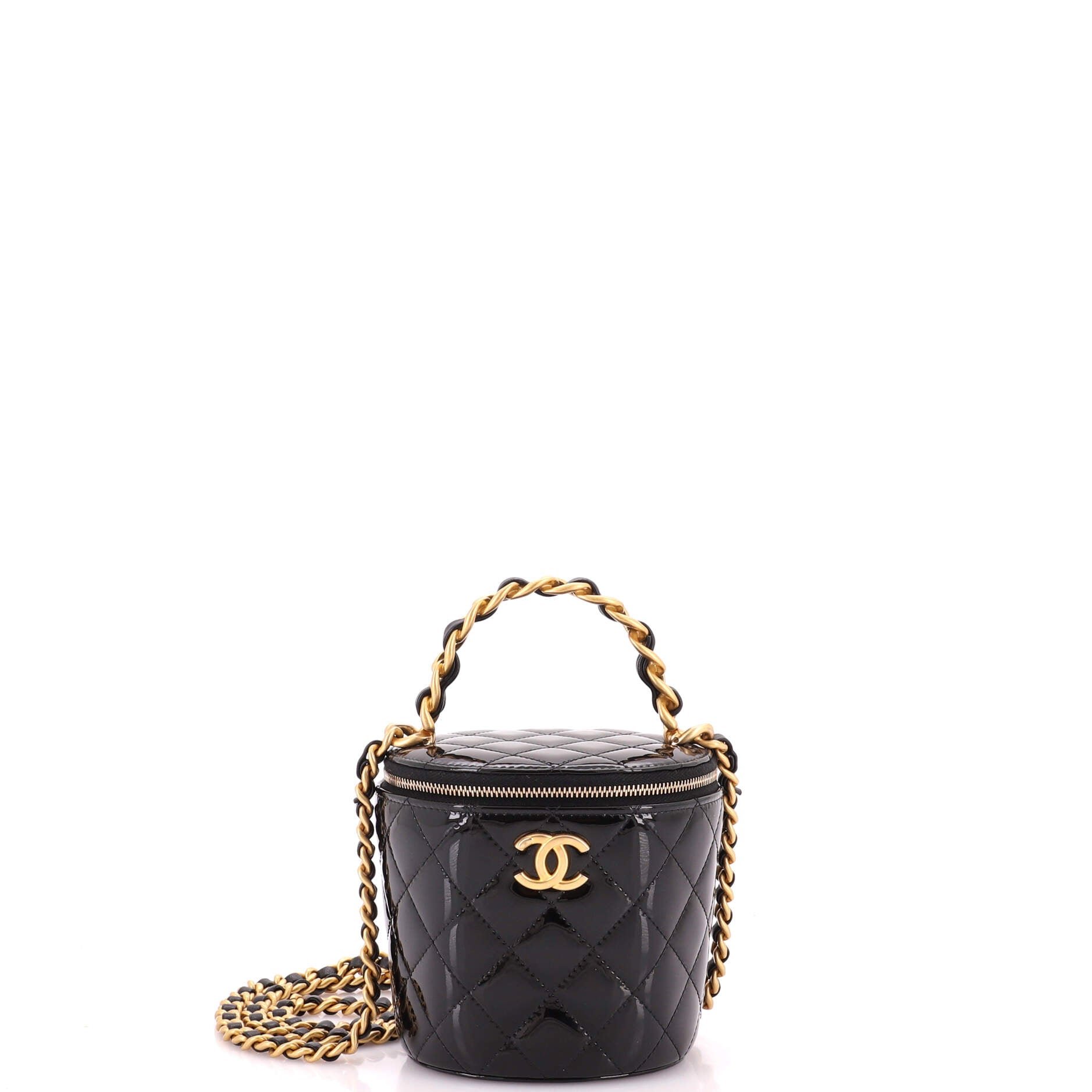 Afternoon Tea Vanity Bucket Bag Quilted Patent