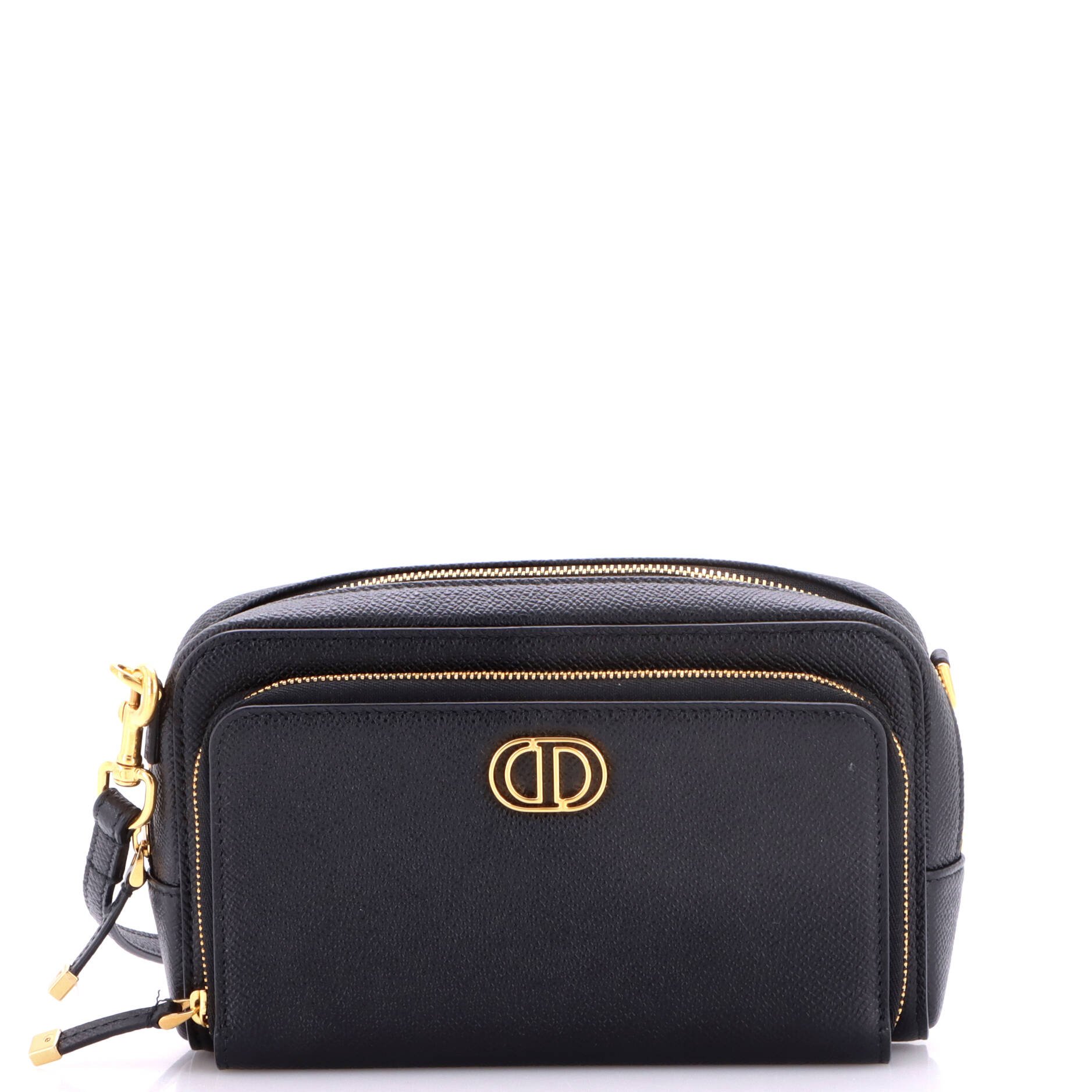 Caro Double Pouch Crossbody Bag Leather