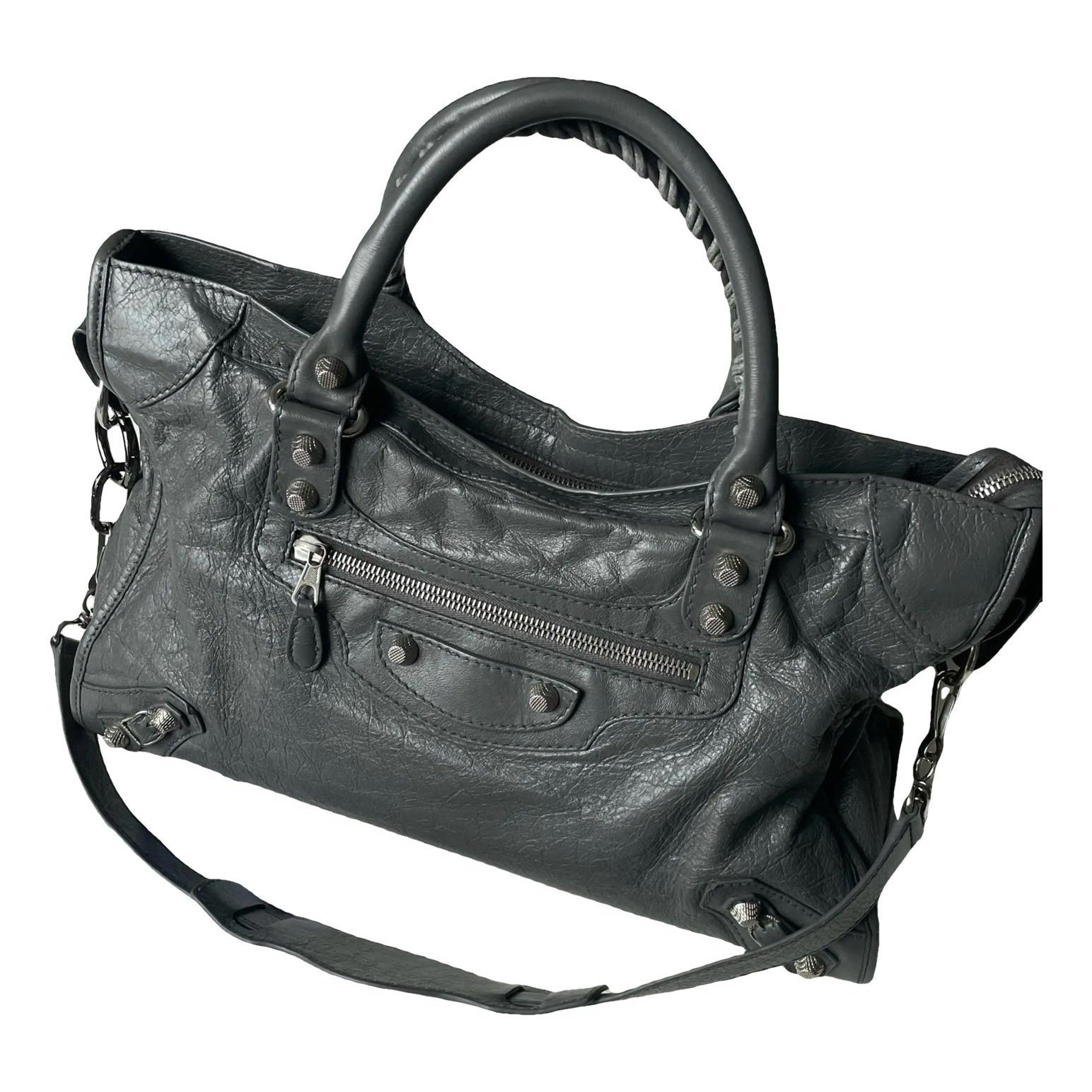 City leather handbag