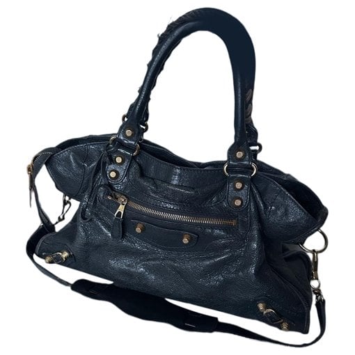 City leather handbag