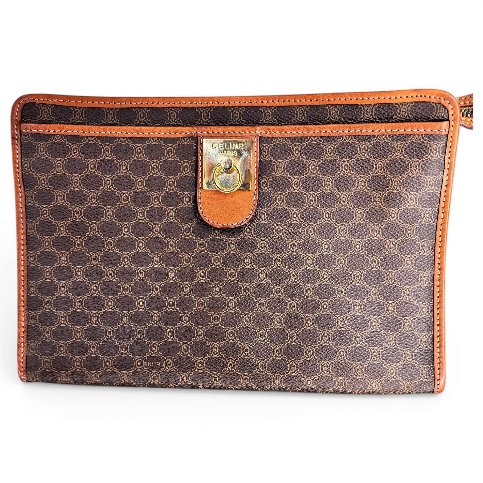 Triomphe Vintage cloth clutch bag