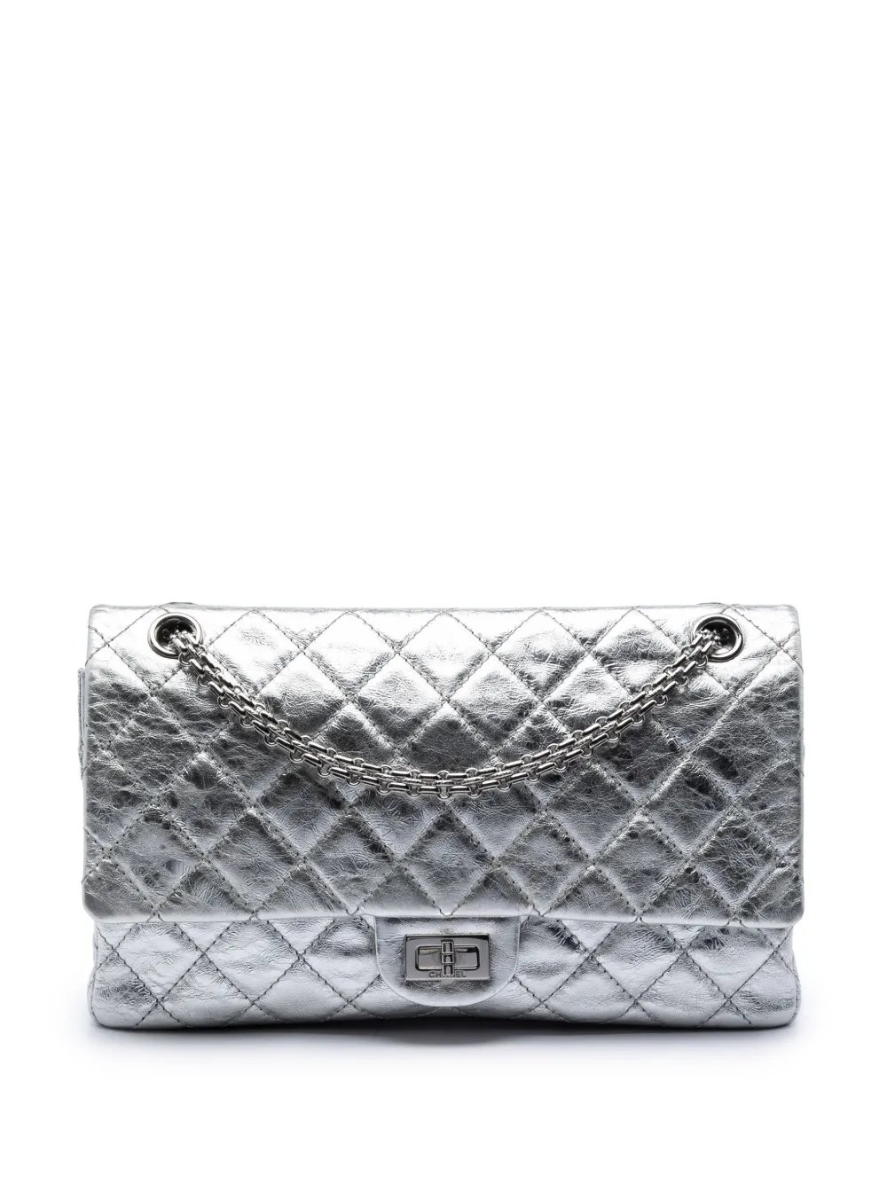 2006-2008 Quilted Metallic Aged Calfskin Reissue 2.55 Double Flap 226 shoulder bag
