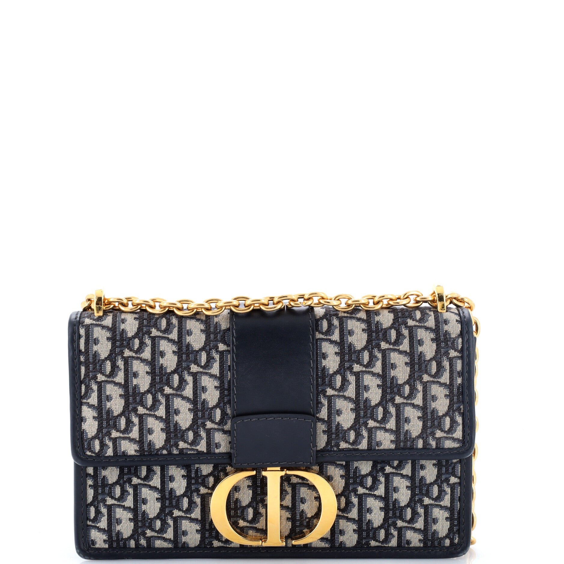 30 Montaigne Chain Flap Bag Oblique Canvas East West