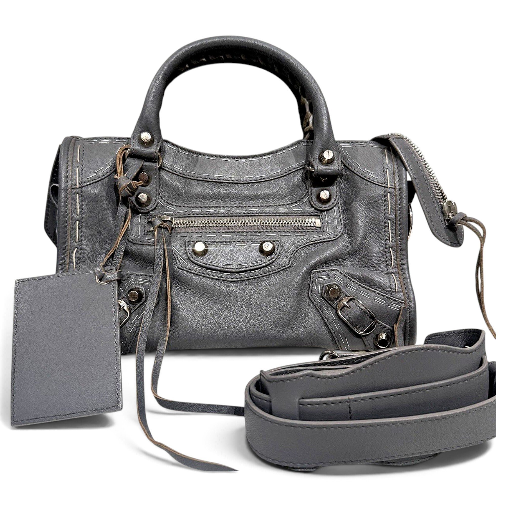 City leather handbag
