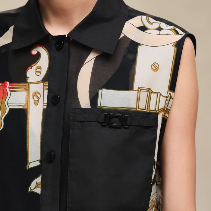 Noir "Ferronnerie Remix" Sleeveless Beach Shirt