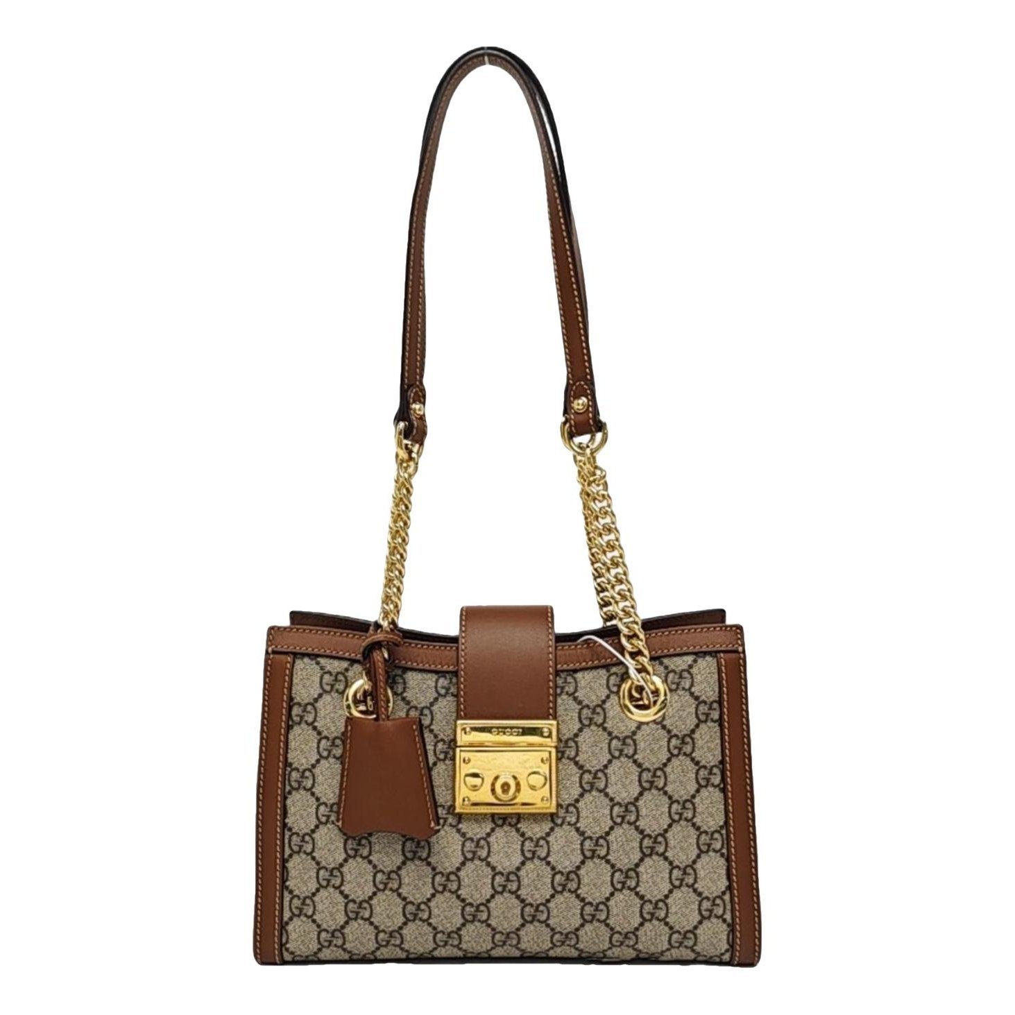 Padlock leather handbag