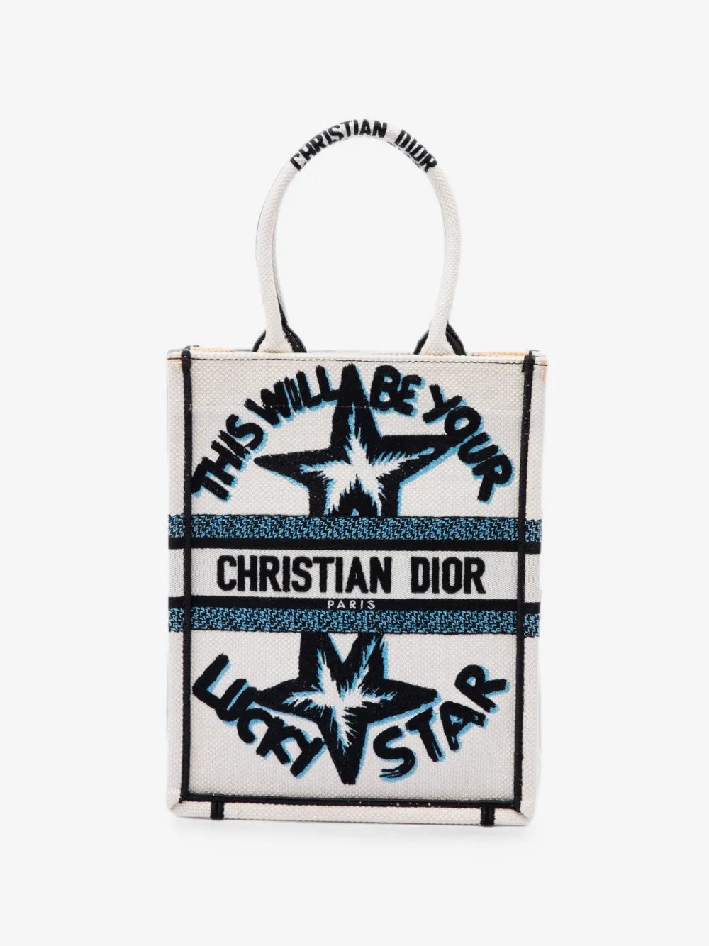 2021 Embroidered Canvas Lucky Star Vertical Book tote bag
