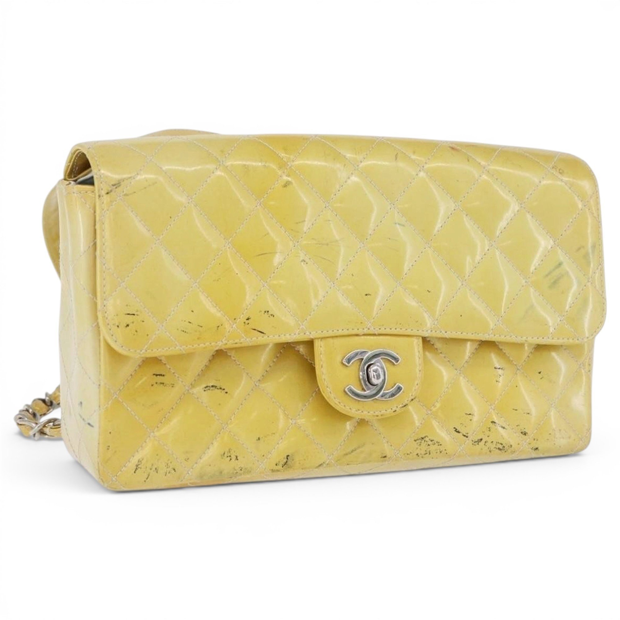 Patent leather backpack