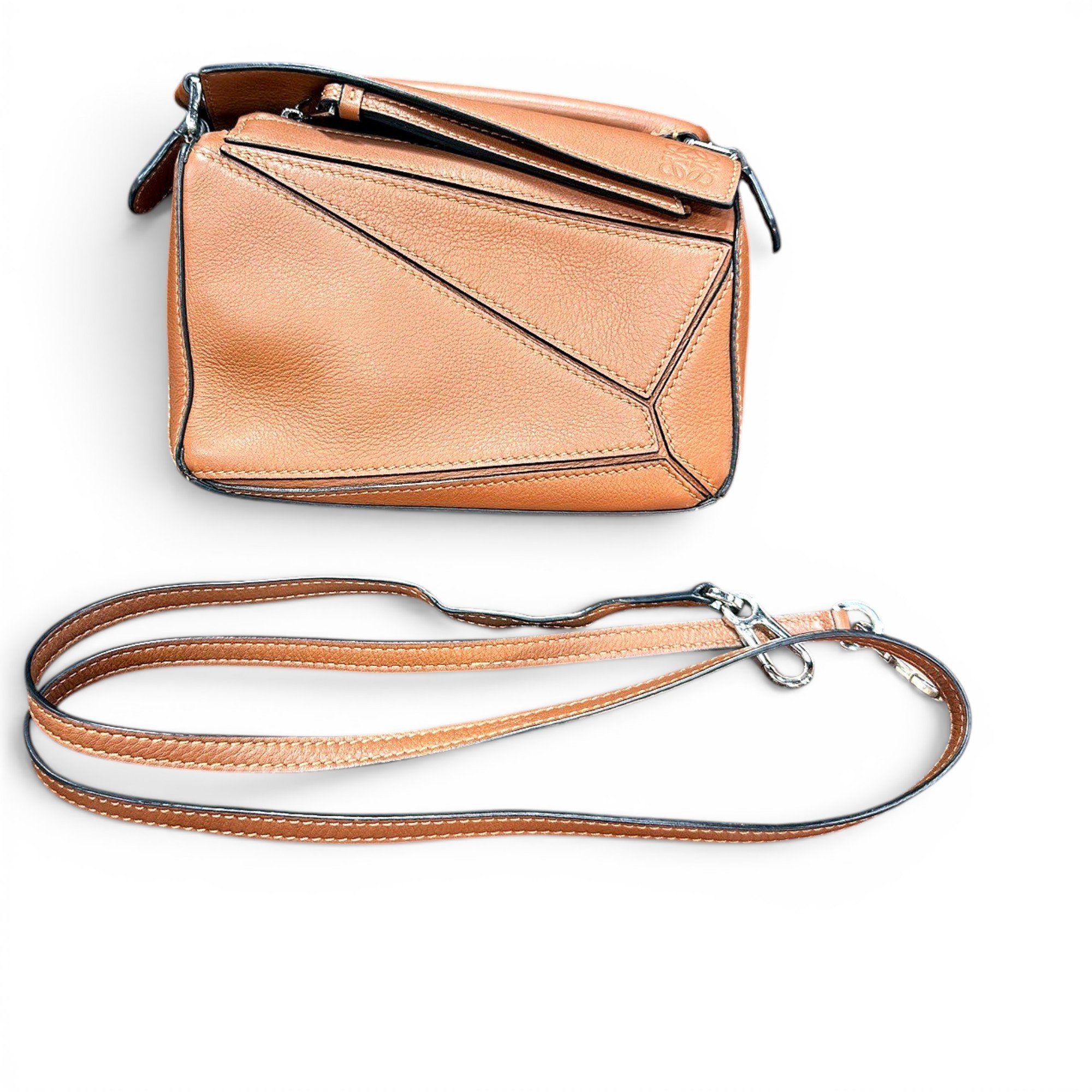 Puzzle leather handbag