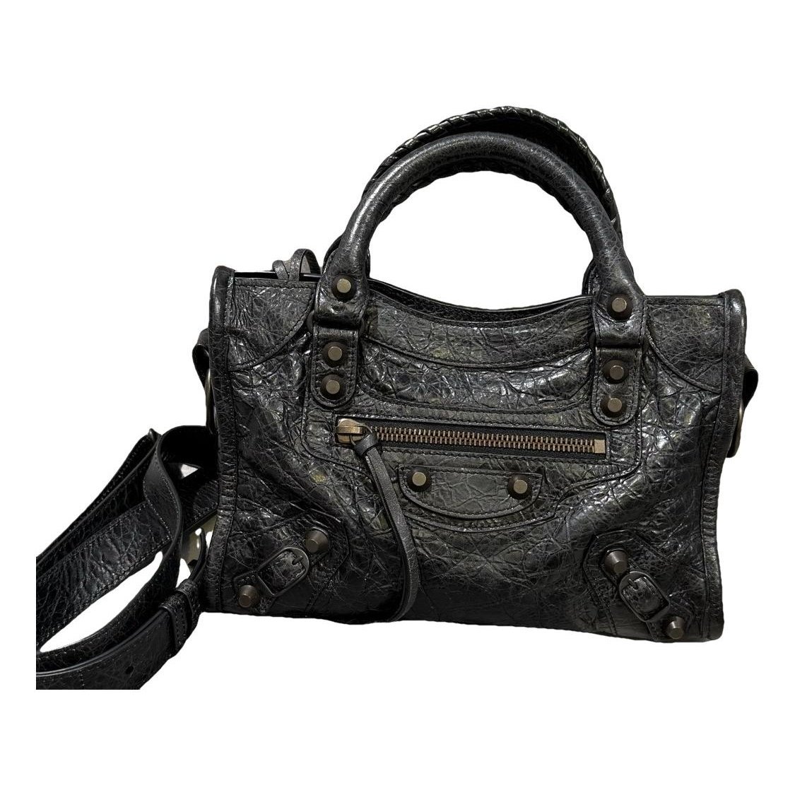 City leather handbag