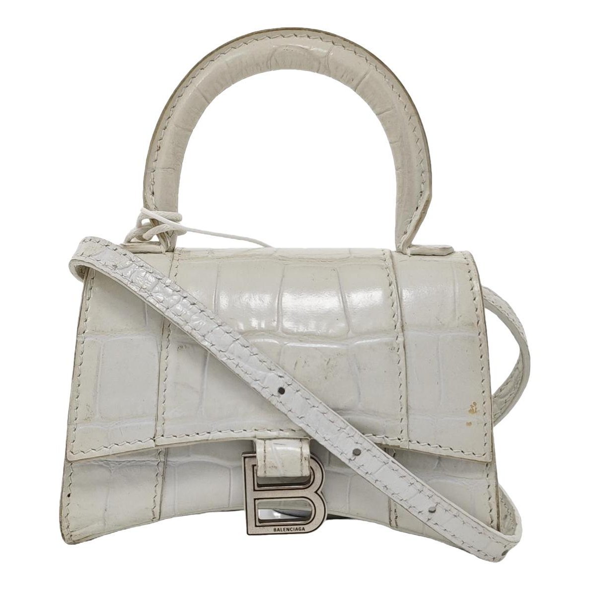 Hourglass leather handbag