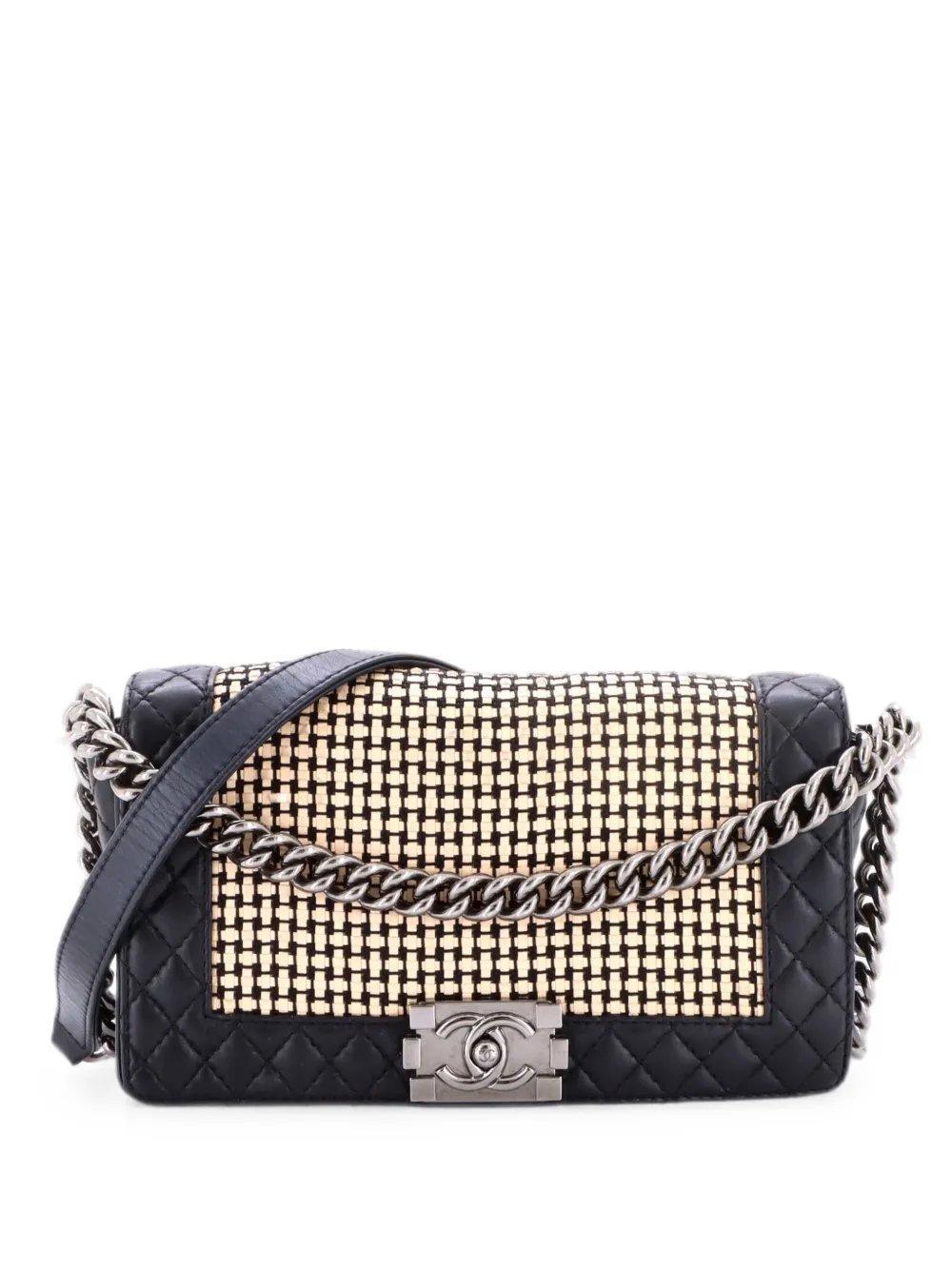Reverso Boy Flap Bag Woven Calfskin Old Medium shoulder bag