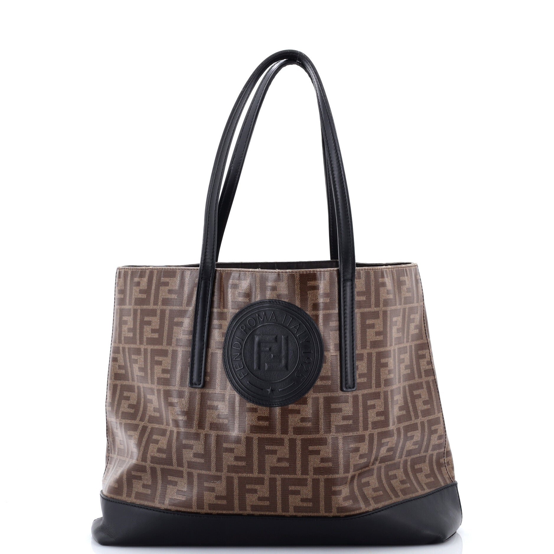 FF Logo Stamp Shopping Tote Zucca Coated Canvas Medium