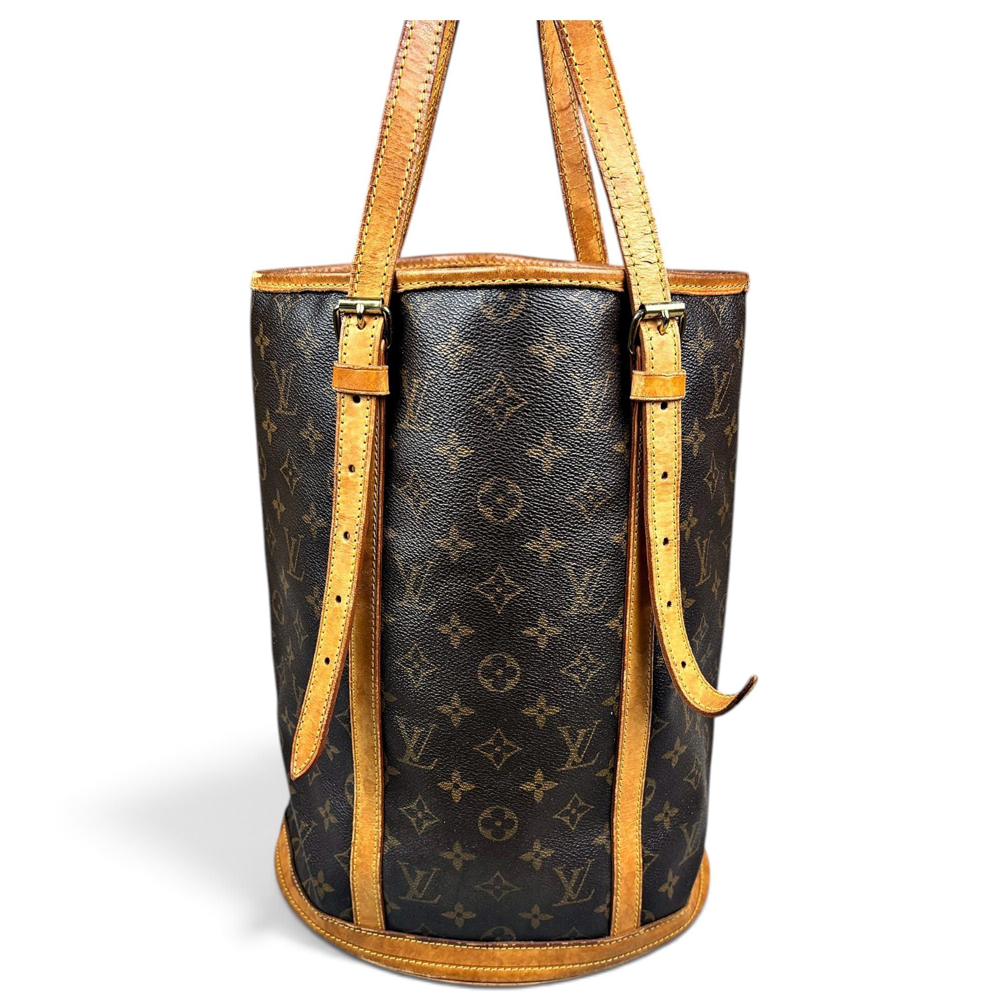 Bucket leather handbag