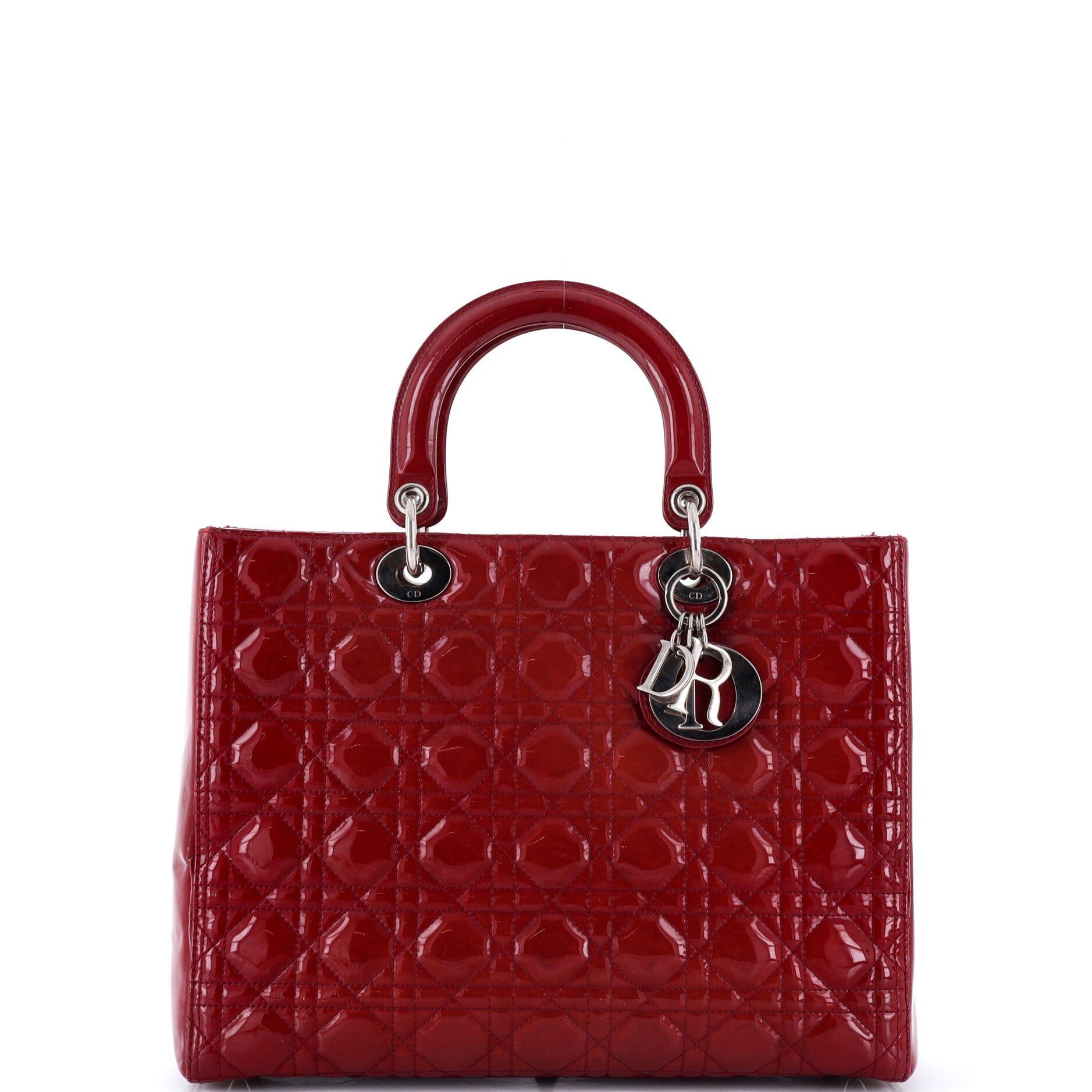 Lady Dior Bag Cannage Quilt Patent Large