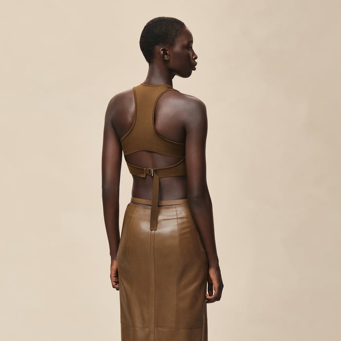 Marron Muschio Sleeveless Top