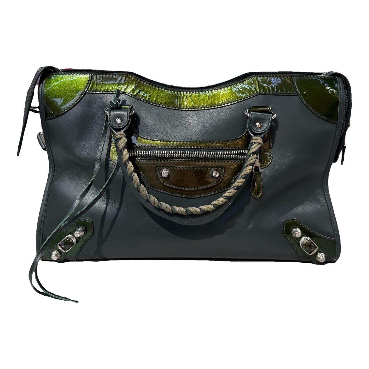 City leather handbag