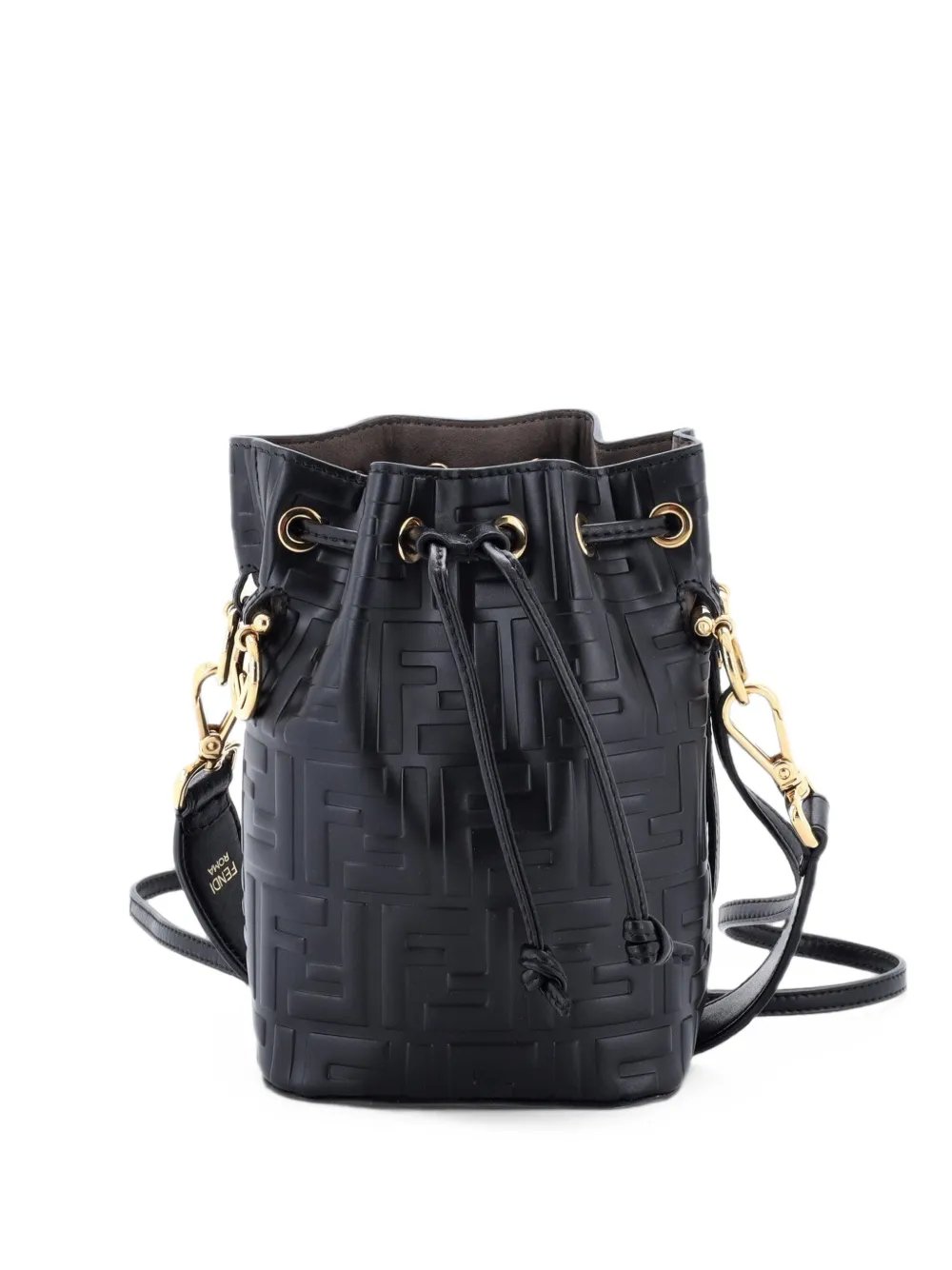 Mon Tresor Zucca Embossed Leather Mini bucket bag