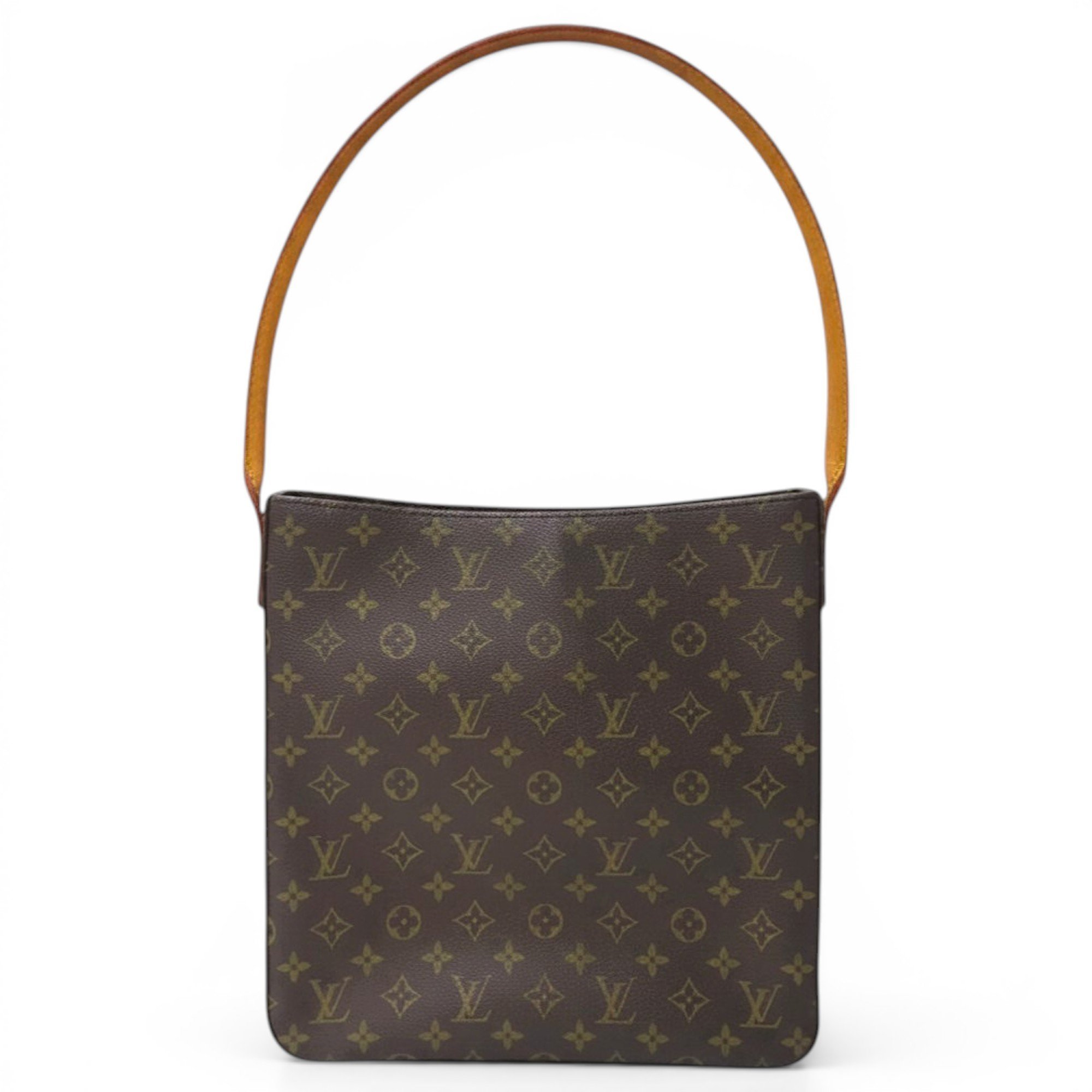 Looping leather handbag