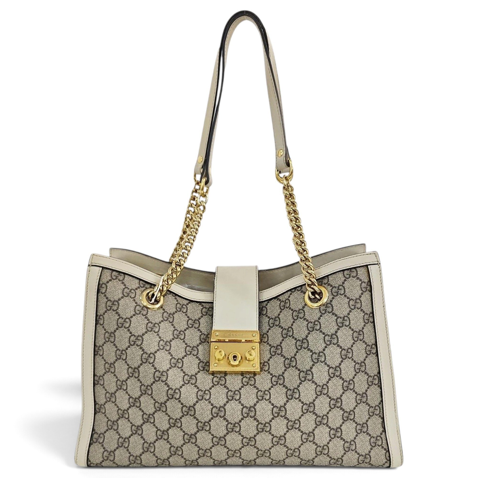 Padlock leather handbag