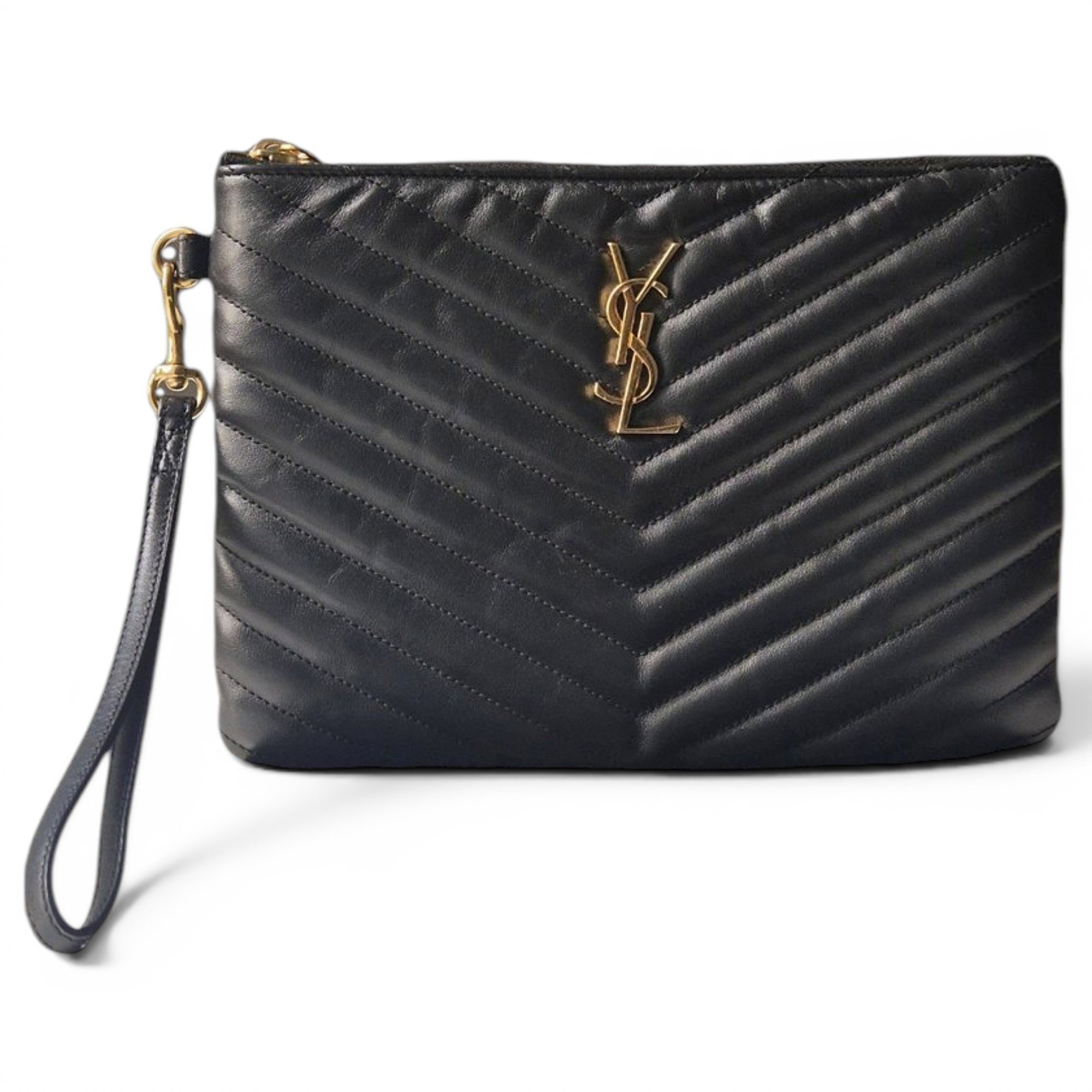 Leather clutch bag