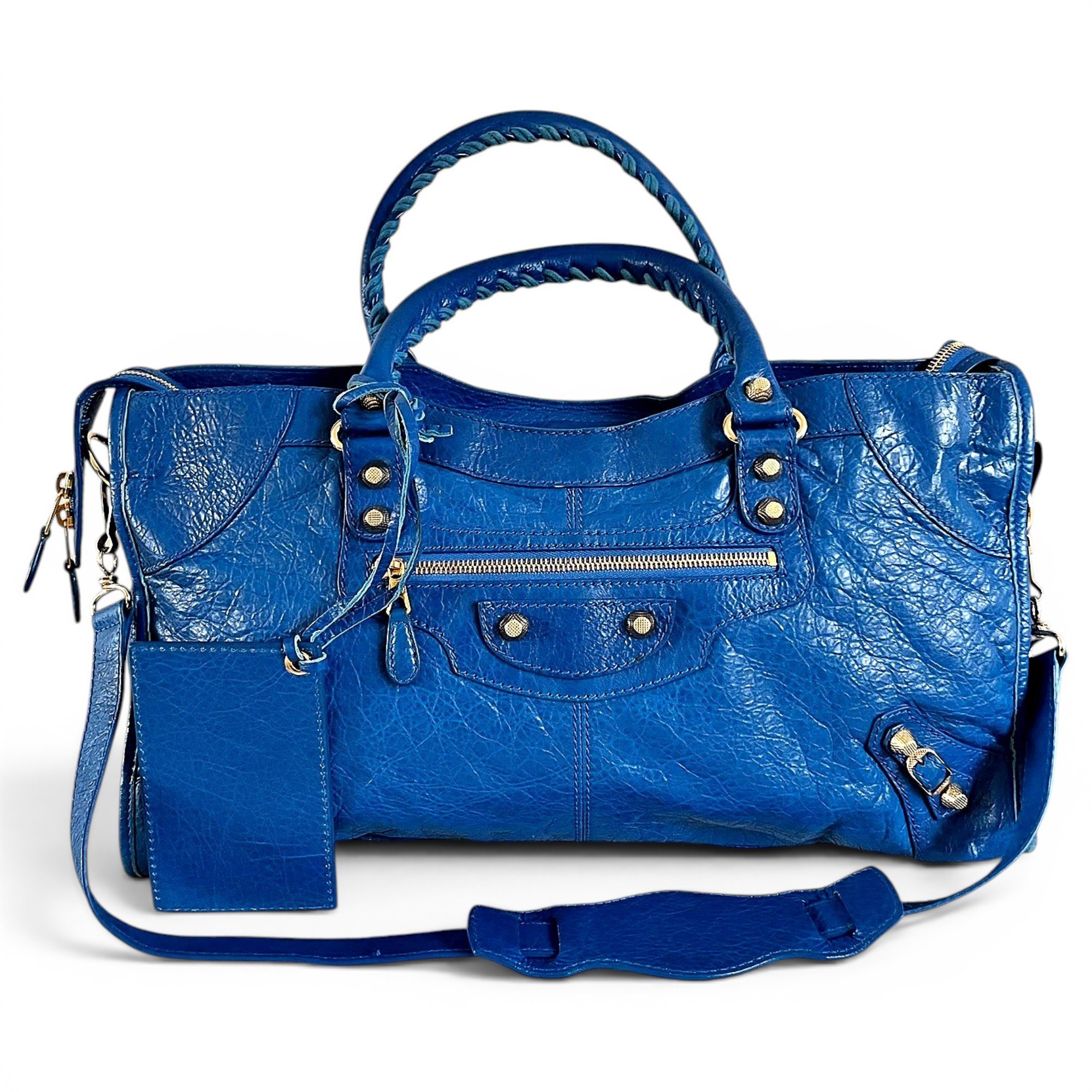 City leather handbag