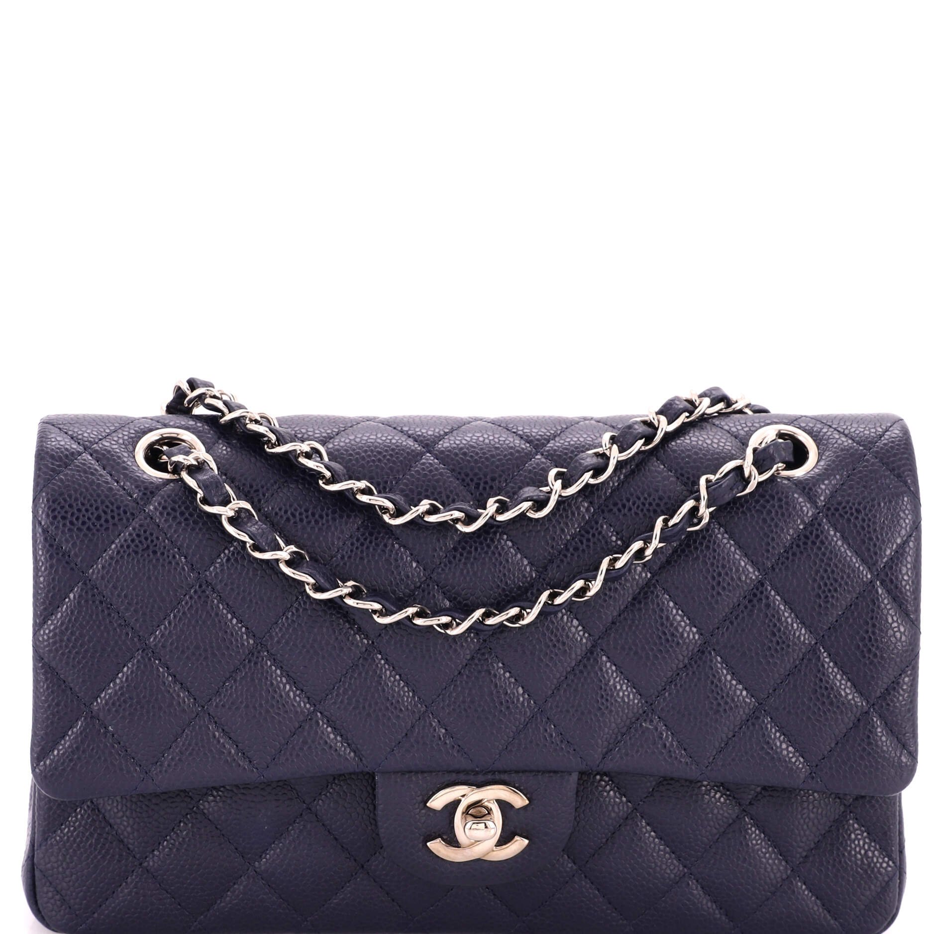Classic Double Flap Bag Quilted Caviar Medium
