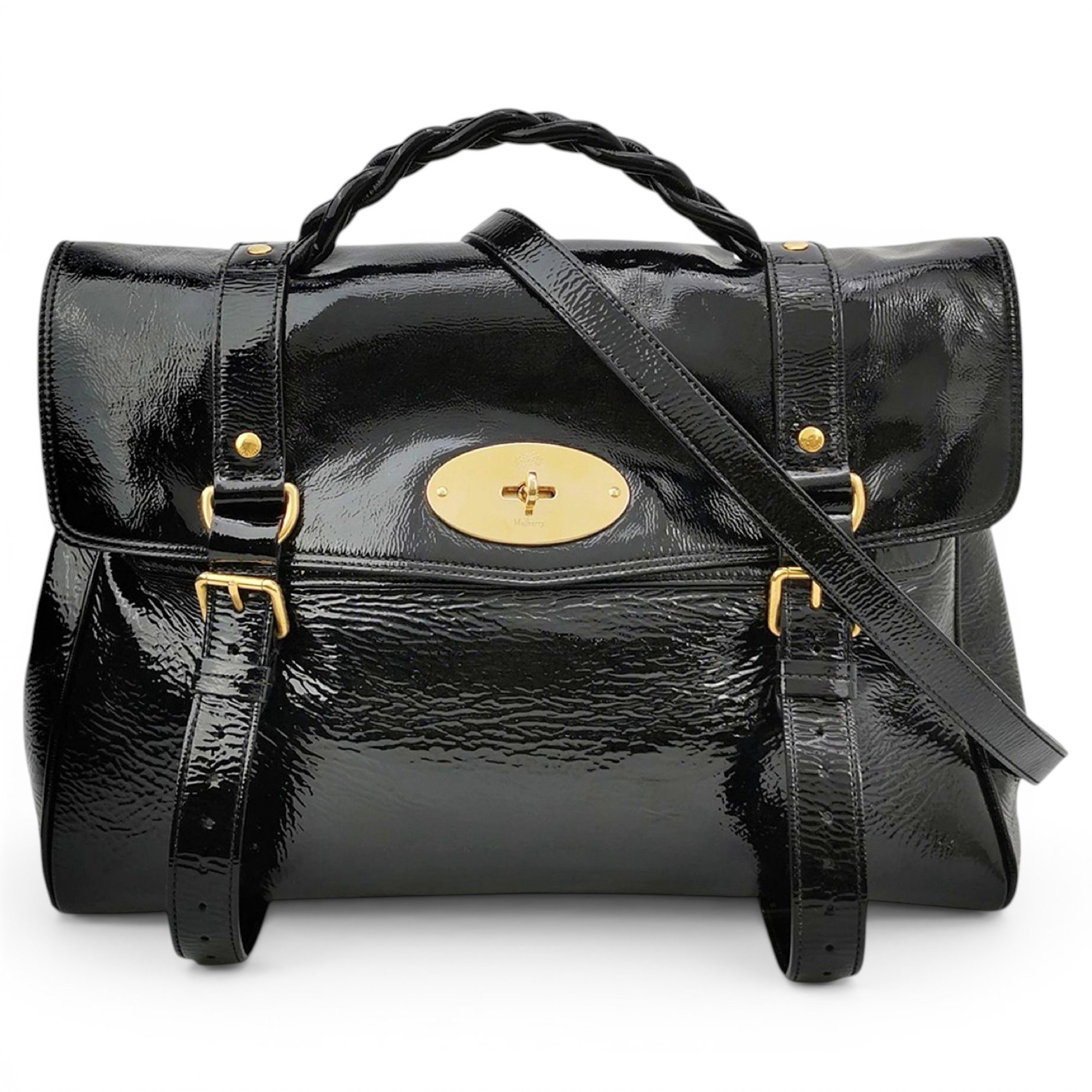 Alexa patent leather satchel