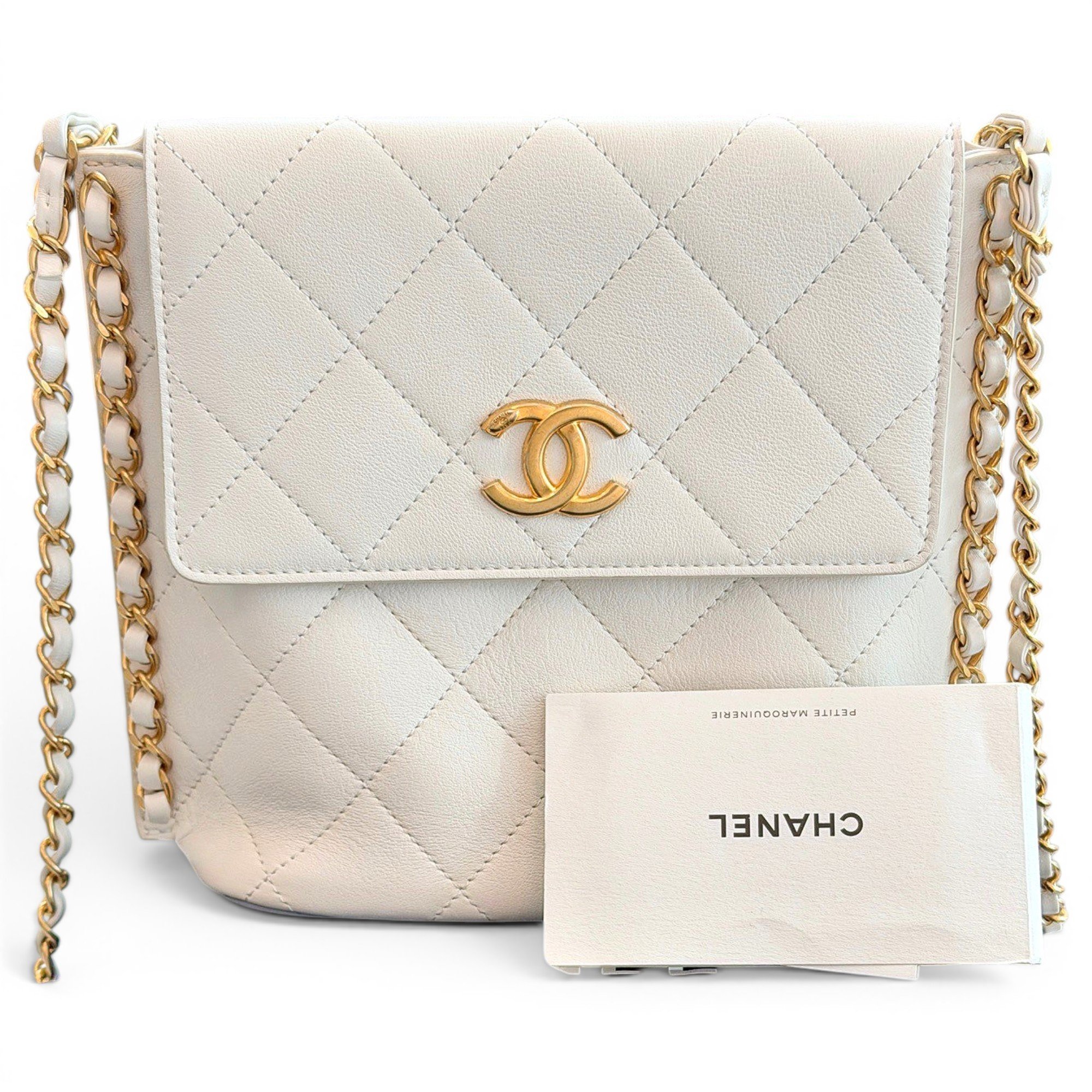 Trendy CC leather crossbody bag