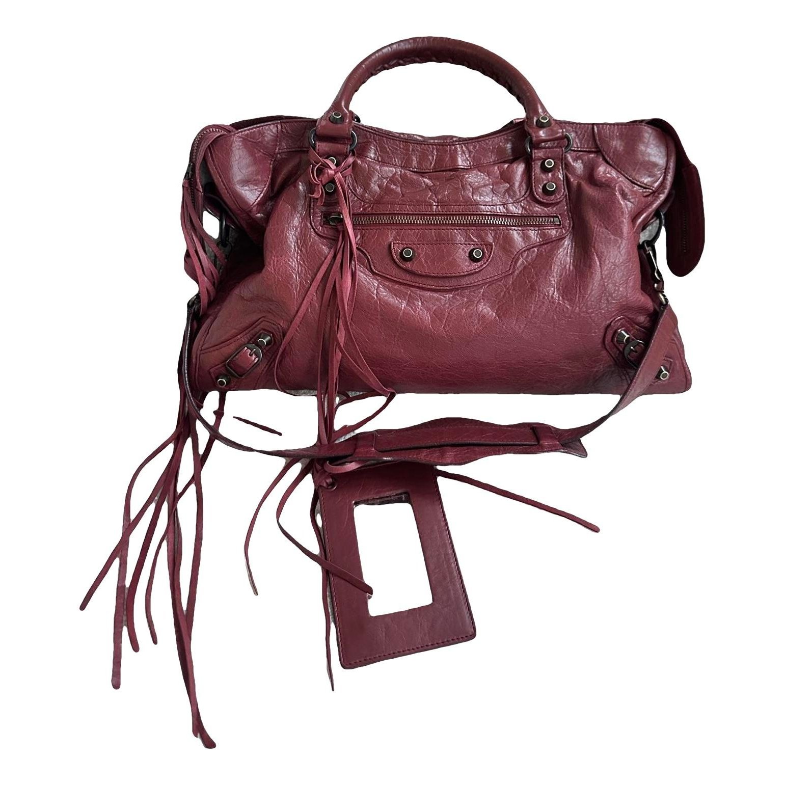 City leather handbag
