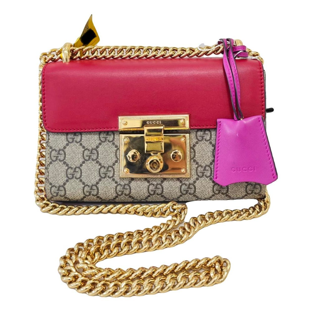 Padlock leather handbag