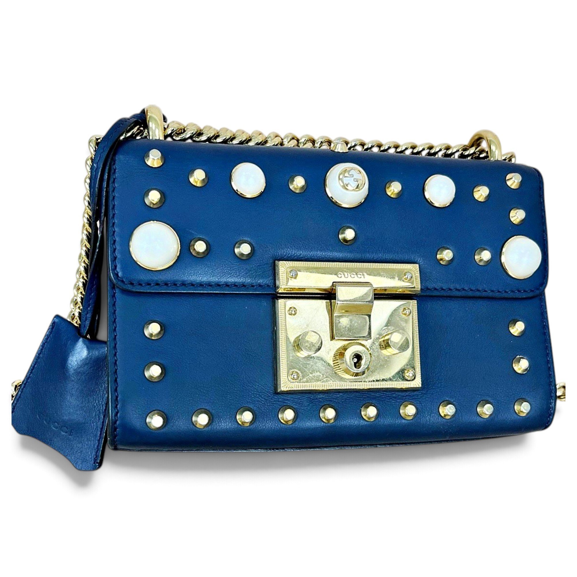 Padlock leather handbag