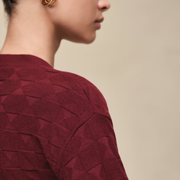 Rouge Carmin "Medor" Long-sleeve Cardigan