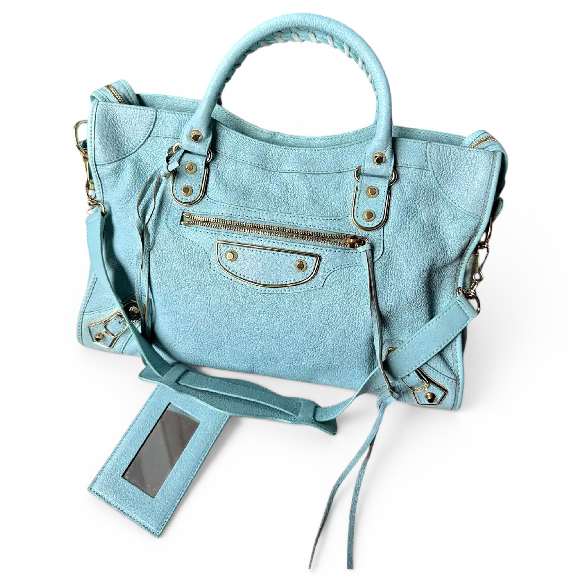 City leather handbag