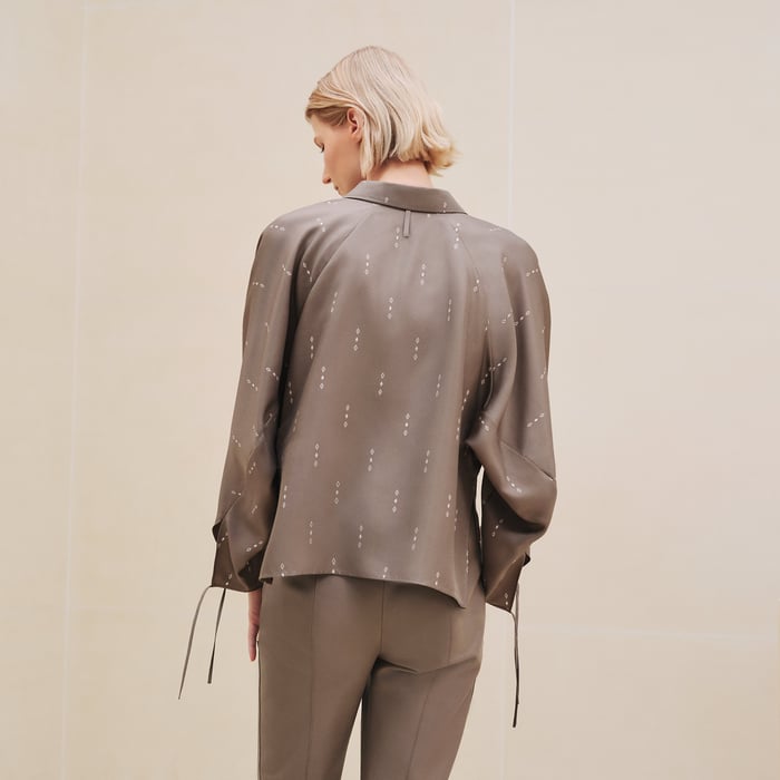 "Losanges Sur Faconne" Cropped Painter Shirt