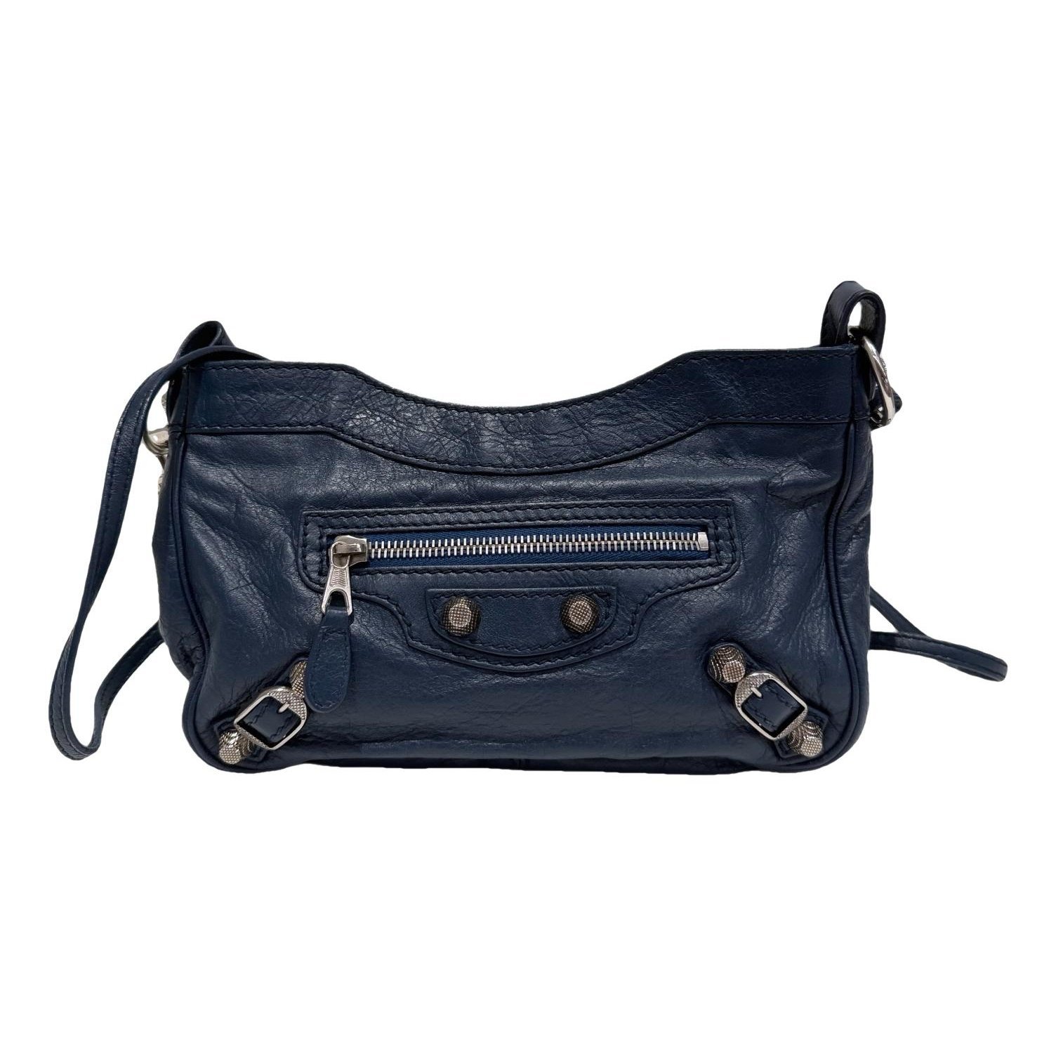 Hip leather handbag